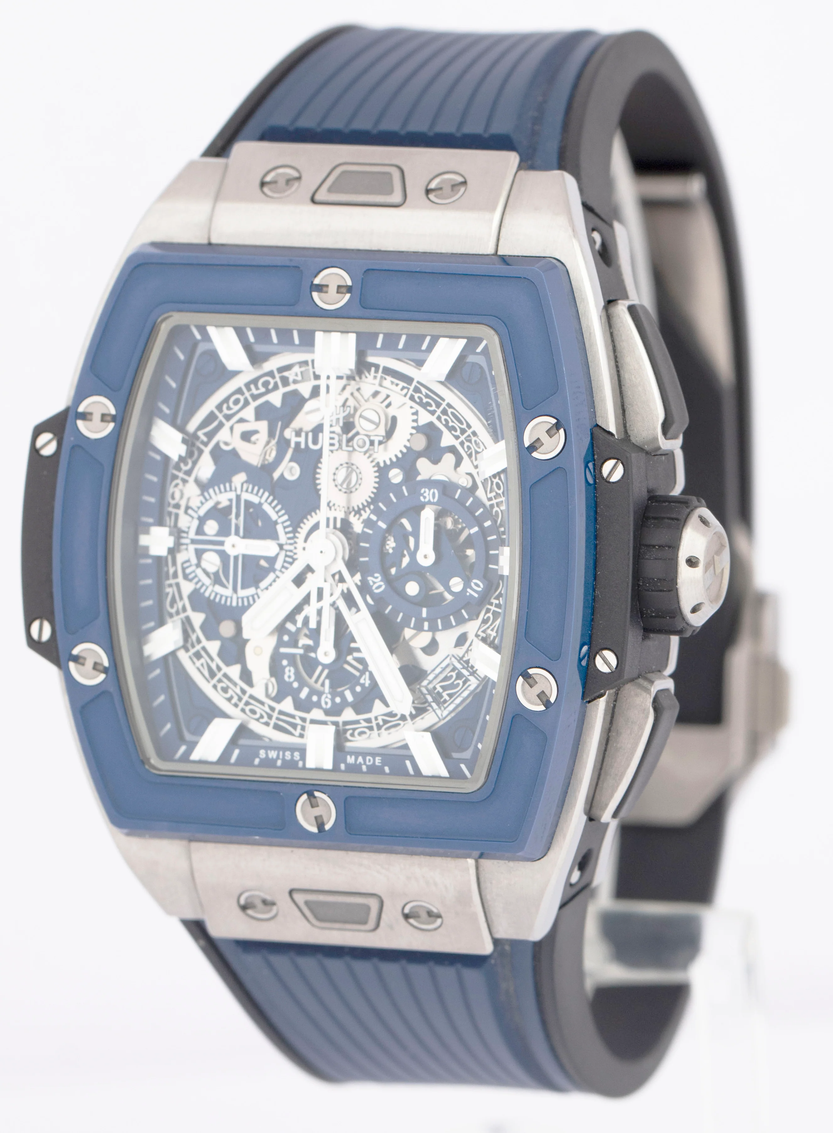 Hublot Spirit of Big Bang Titanium Blue Ceramic 42 Skeleton 642.NL.7170.RX Watch - Image 3