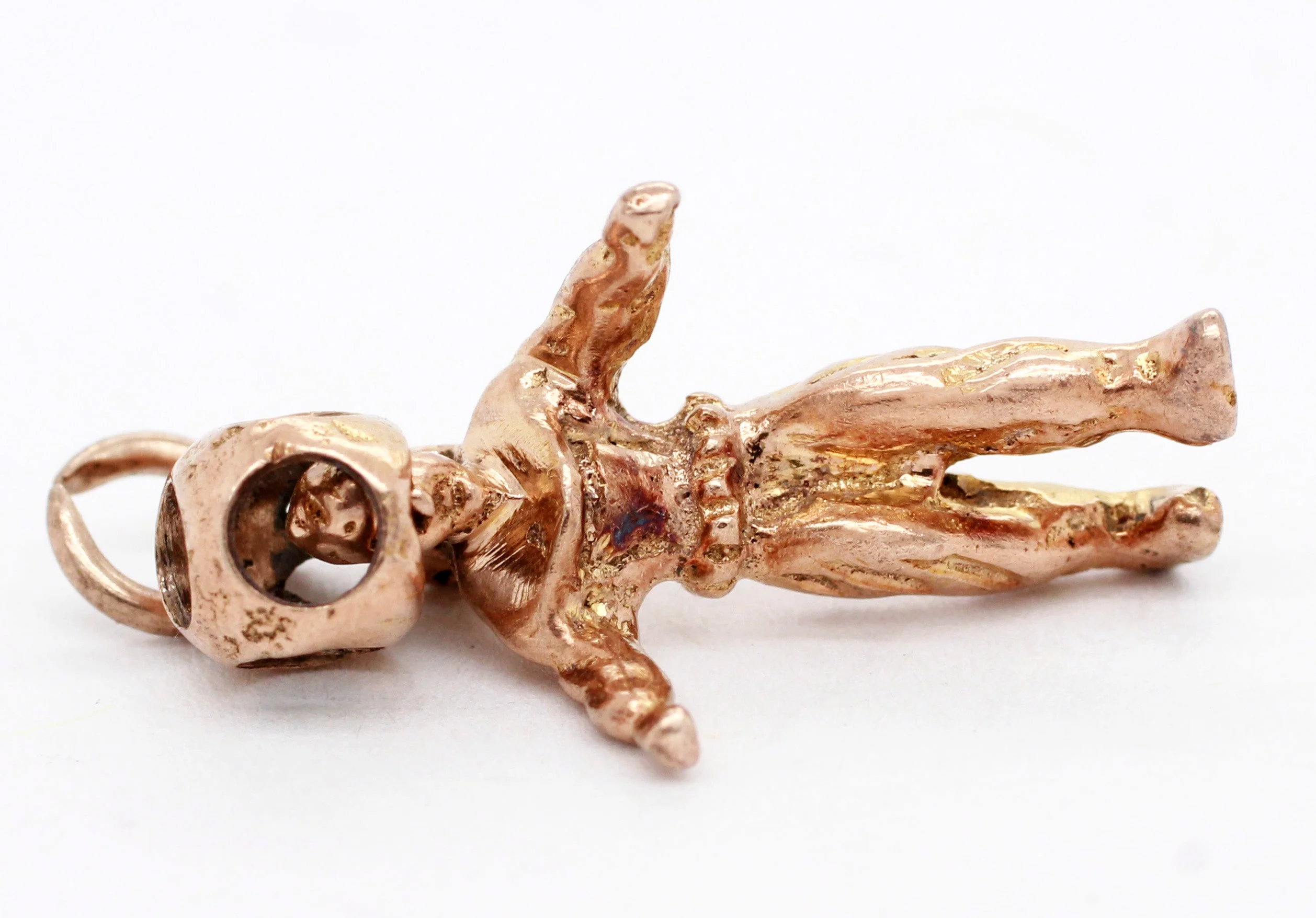 Interactive Antique Scuba Diver Pendant Charm - 14k Yellow Gold - Image 5