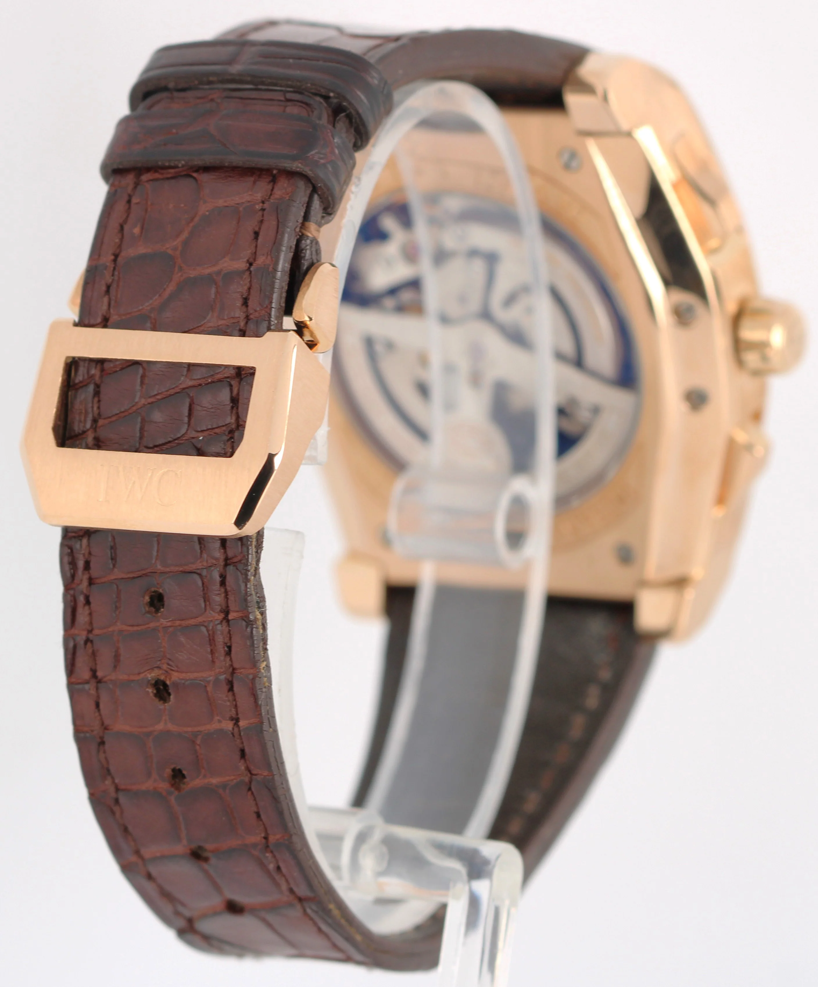 IWC Da Vinci Chronograph 18k Rose Gold Silver 43mm IW376402 Brown Leather Watch - Image 5