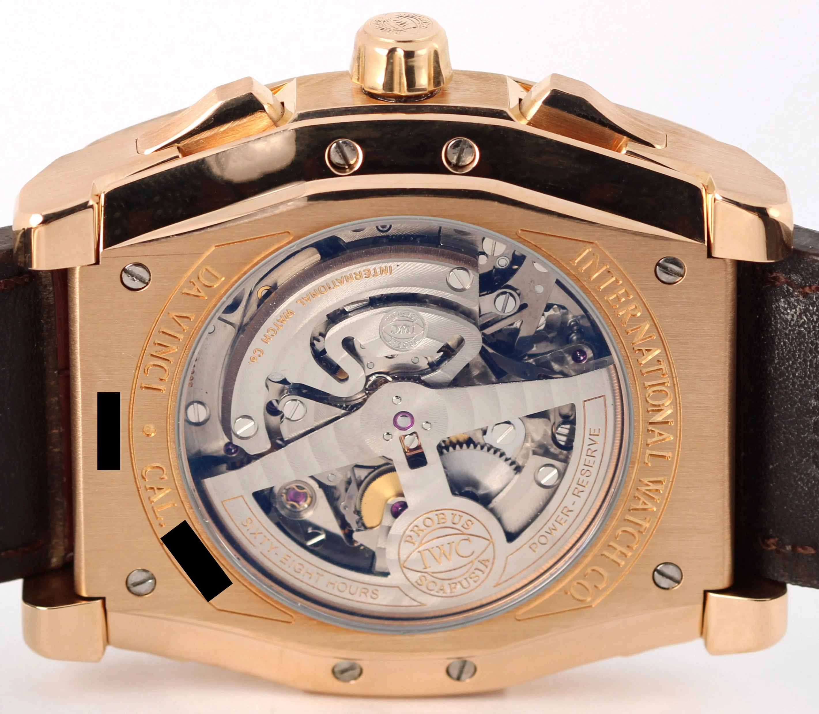 IWC Da Vinci Chronograph 18k Rose Gold Silver 43mm IW376402 Brown Leather Watch - Image 9