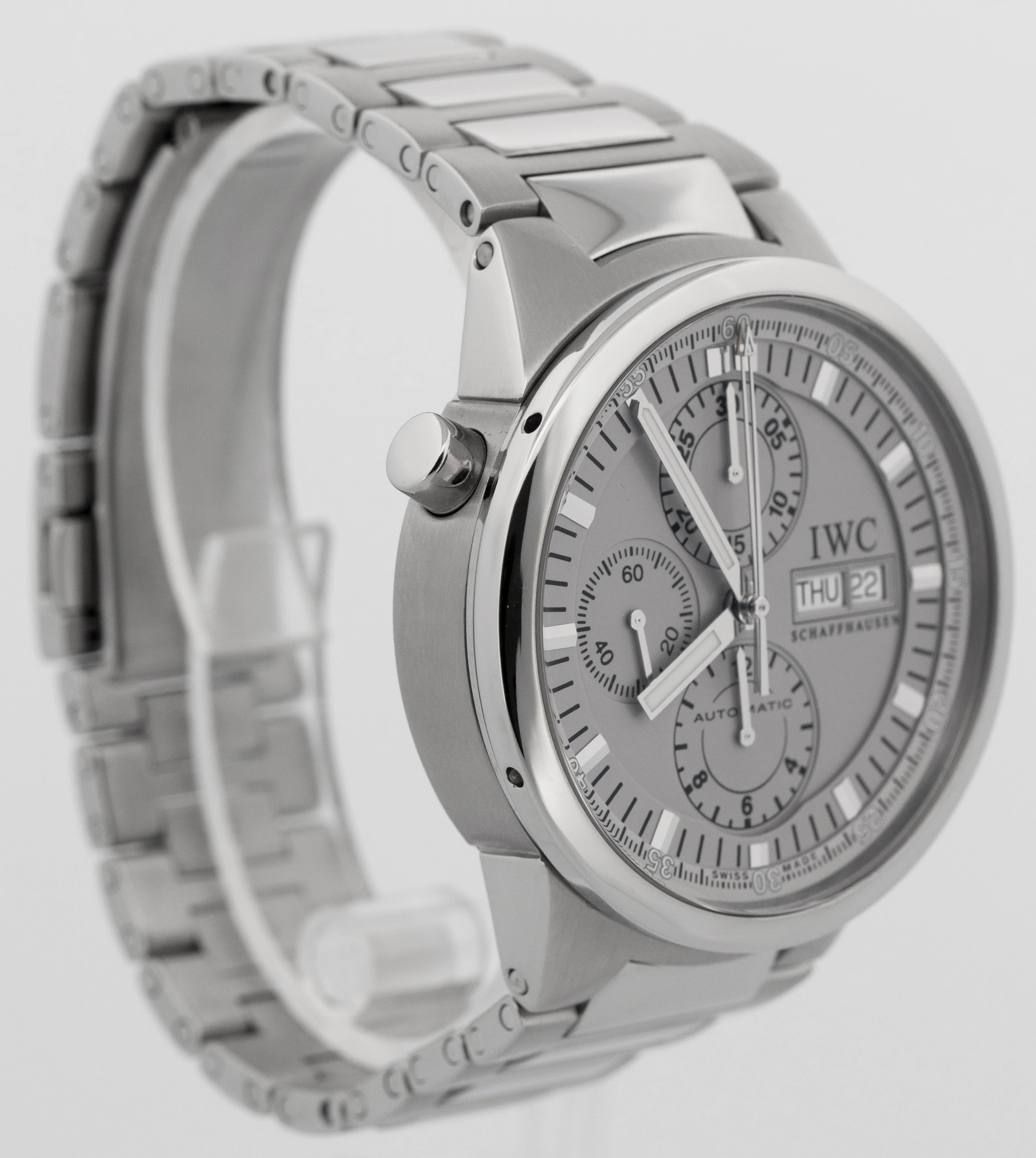 IWC GST Rattapante Split Second Chronograph 43mm Silver Automatic Watch IW371508 - Image 5