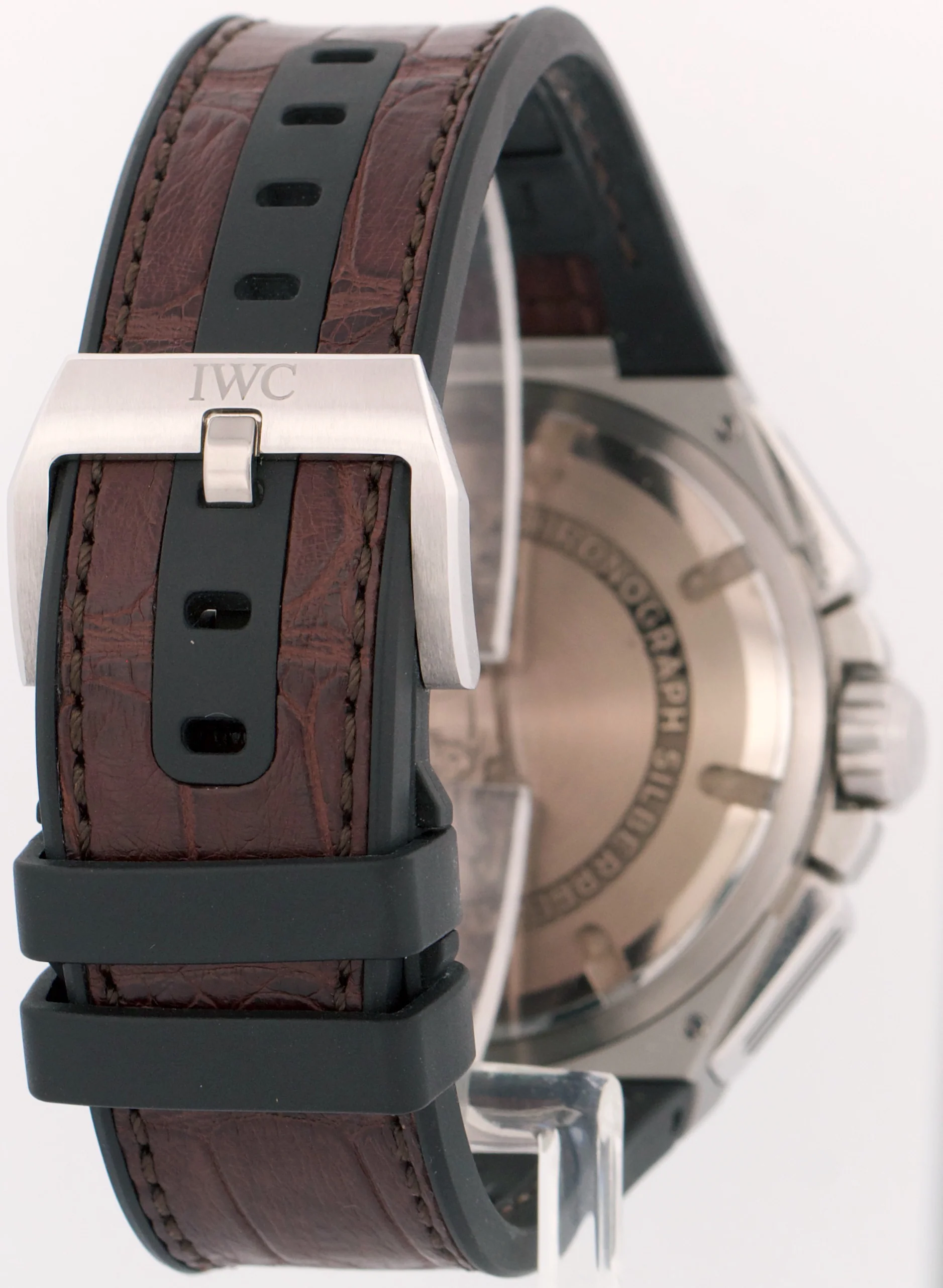 IWC Ingenieur Silver Arrow Chronograph Leather Rubber Steel 45mm Watch IW378505 - Image 6