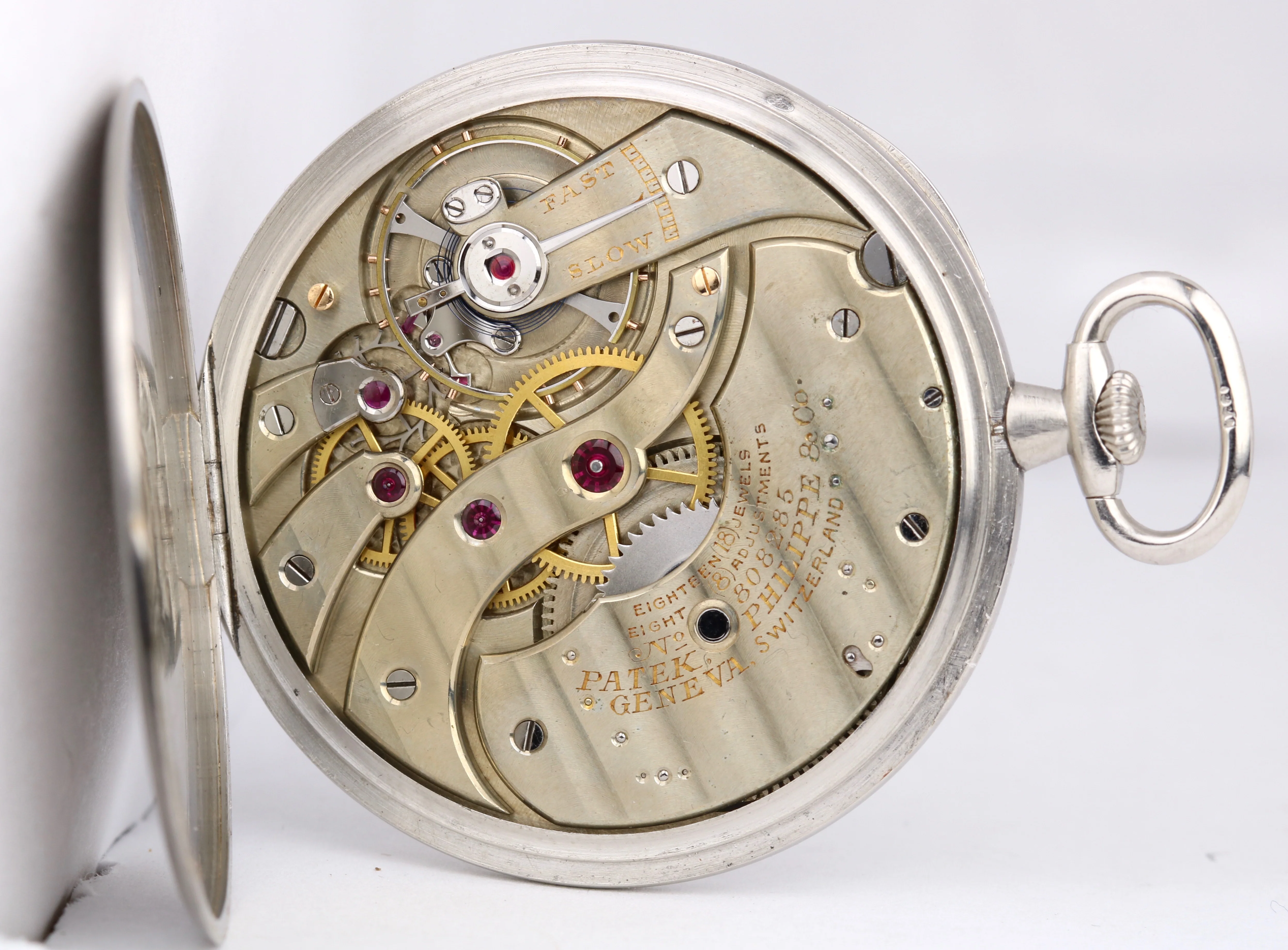 Tiffany& Co. Patek Philippe PLATINUM Open Face 18 Jewels Pocket Watch - Image 4