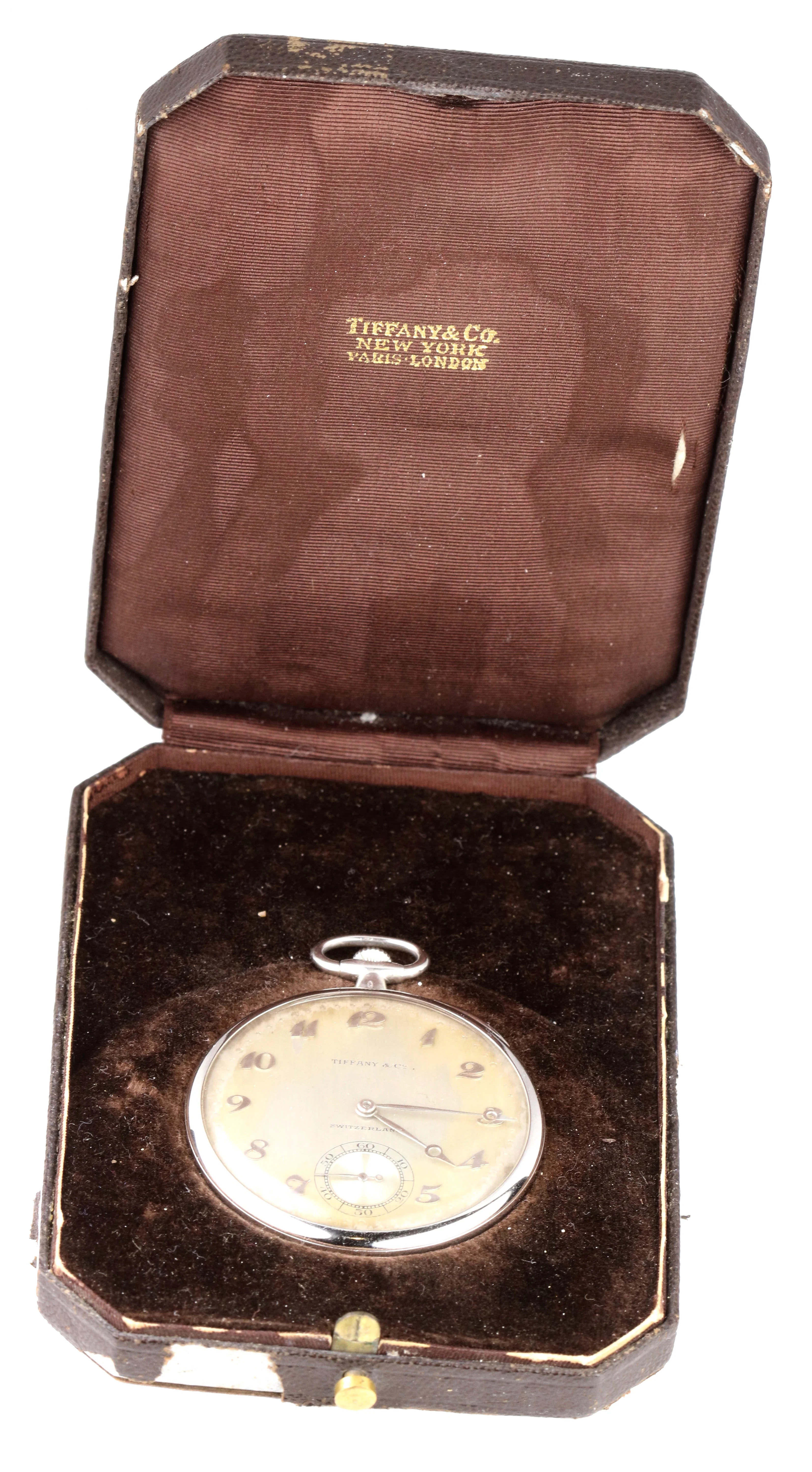 Tiffany& Co. Patek Philippe PLATINUM Open Face 18 Jewels Pocket Watch - Image 5