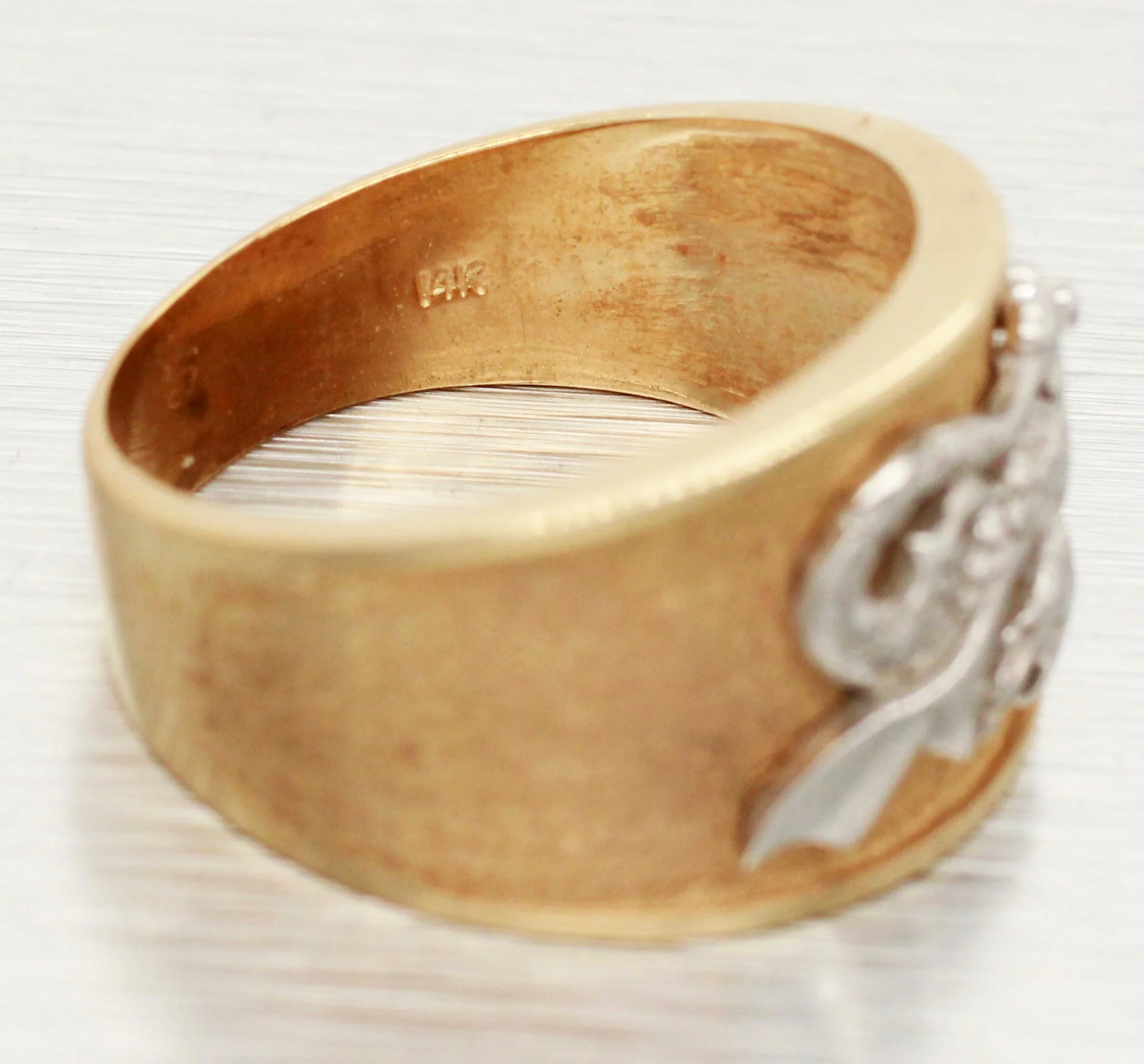 Joel McFadden Gold Dragon Ring - 14k Yellow & White Gold Band - Size 9 - Image 2