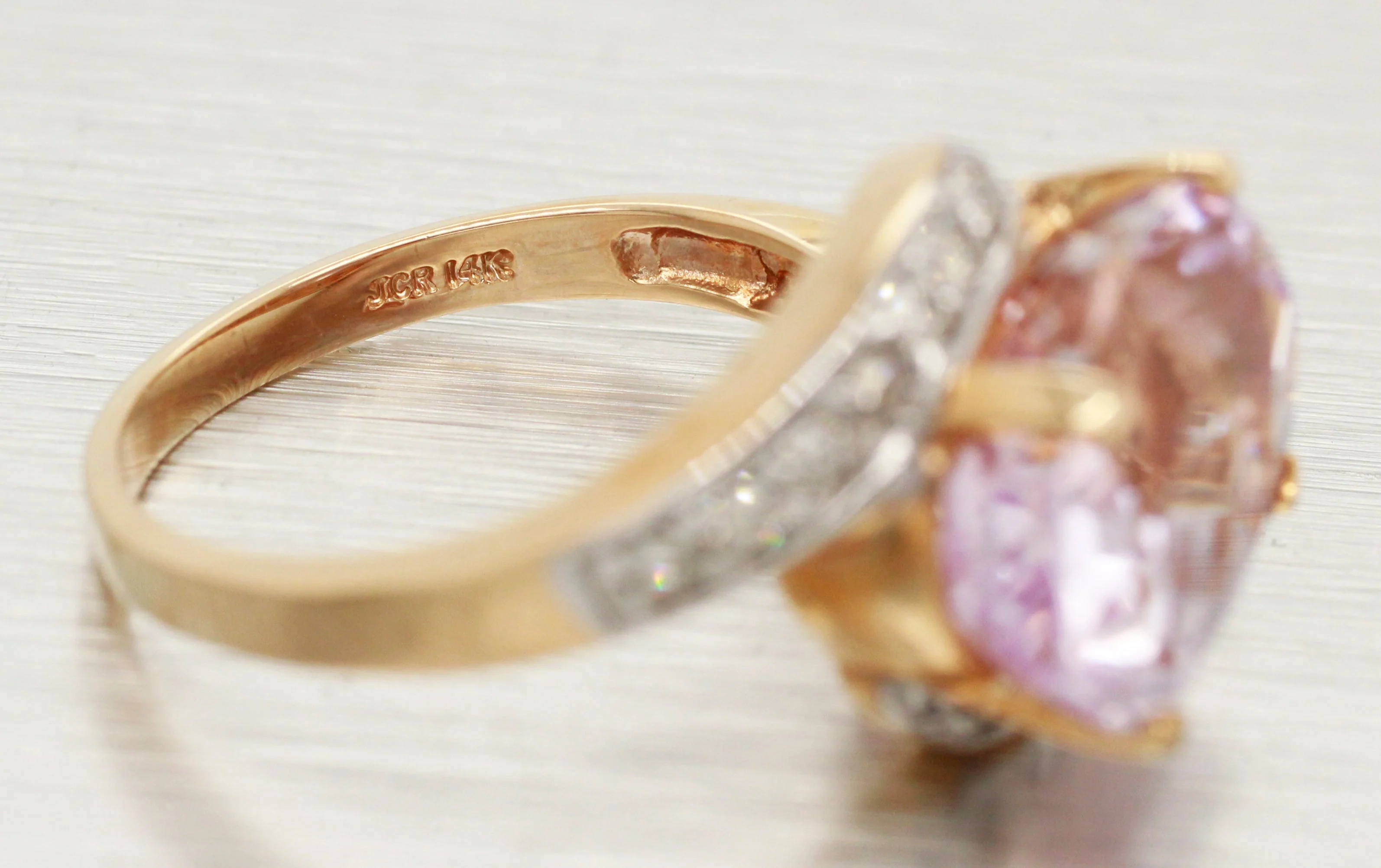 John C Rinker JCR Amethyst Ring - 14k Yellow Gold & Diamond Accents - Image 2
