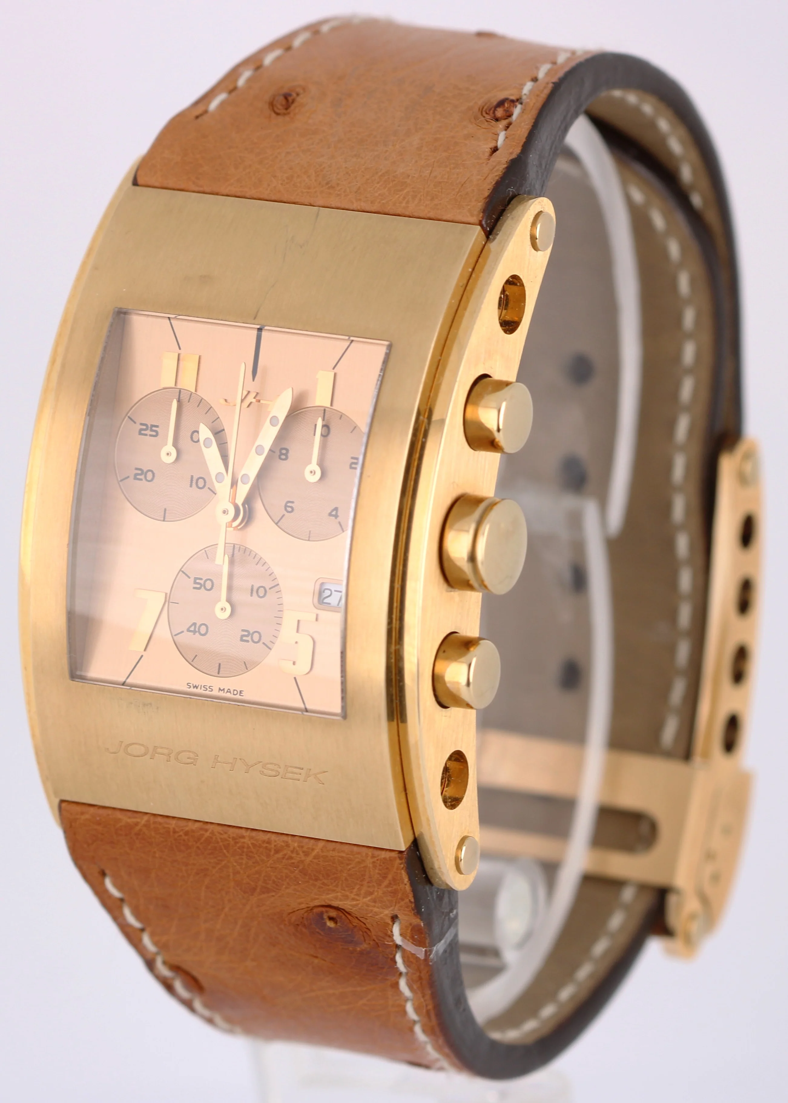 Jorg Hysek Kilada Rectangular Chronograph 18k Gold Copper 31mm S011 Watch BOX - Image 3