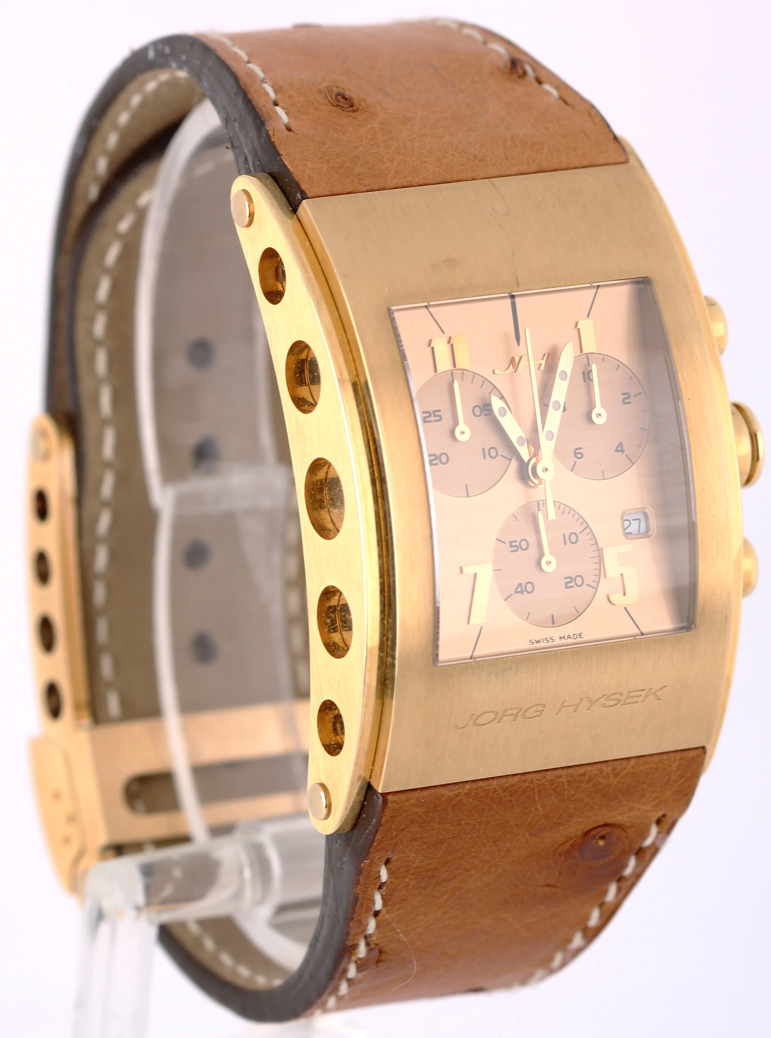 Jorg Hysek Kilada Rectangular Chronograph 18k Gold Copper 31mm S011 Watch BOX - Image 4