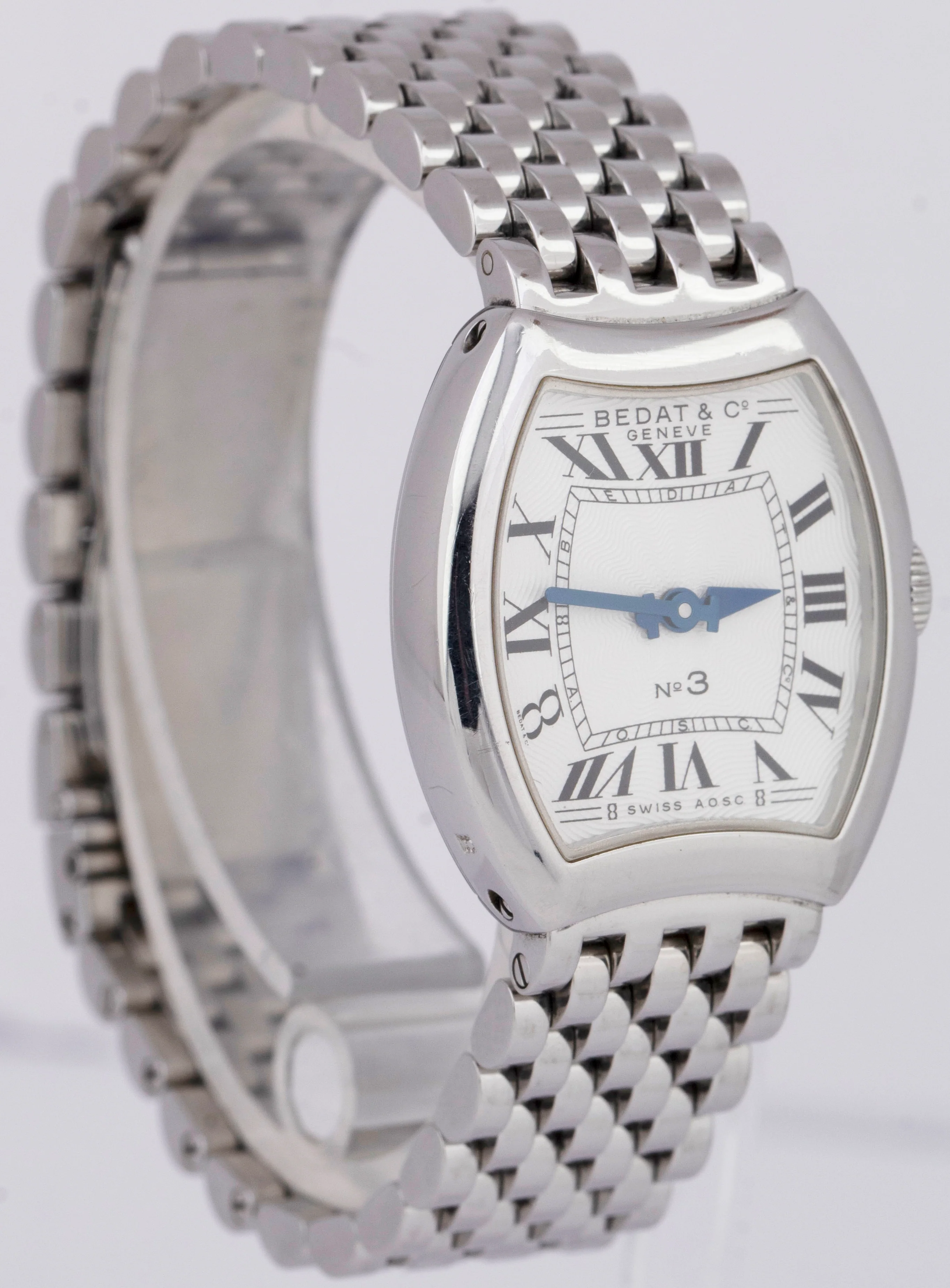 Ladies Bedat & Co No. 3 Stainless Steel White 24.5mm Guilloche Quartz Watch 304 - Image 3