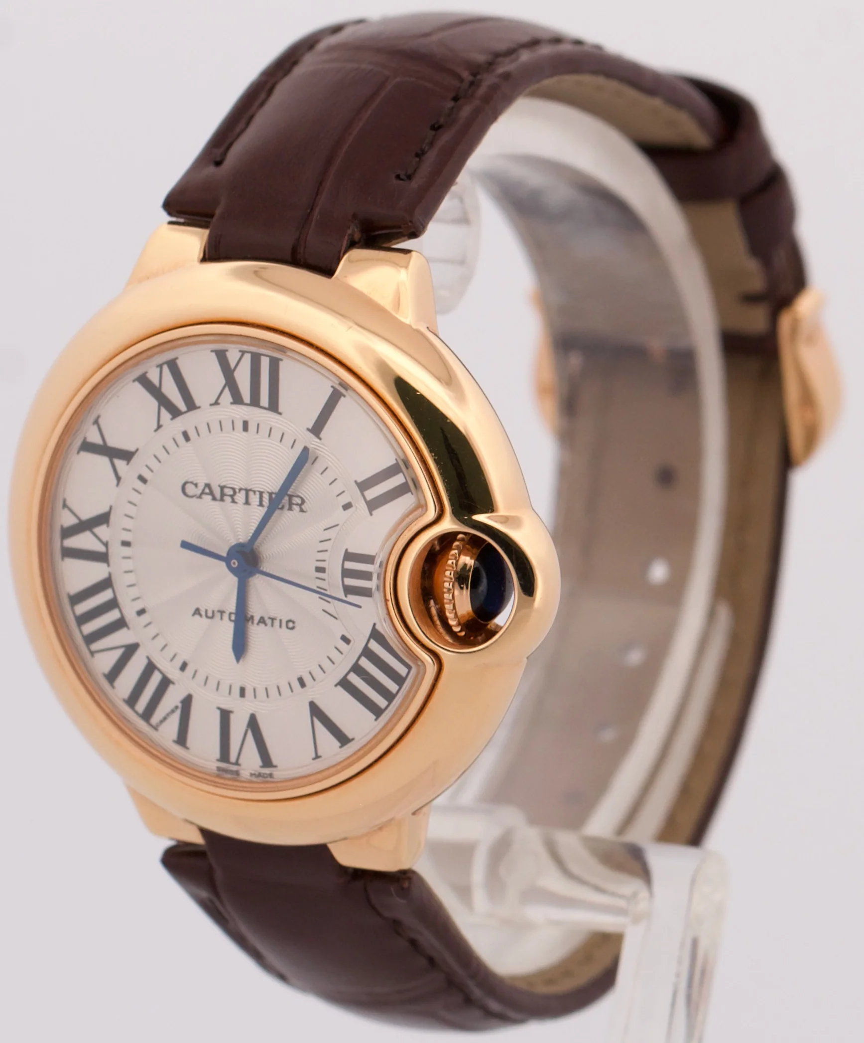 Ladies Cartier Ballon Bleu 18K Rose Gold 33mm Leather Automatic 3682 W6920097 - Image 3