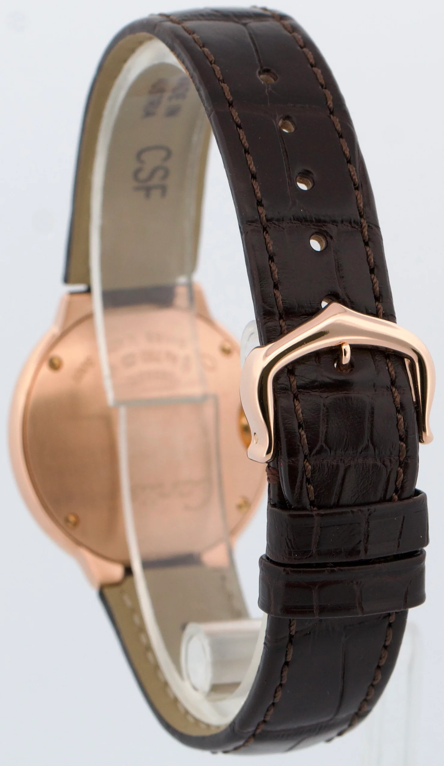 Ladies Cartier Ballon Bleu SILVER 18K Gold 28mm Leather Quartz 3007 W6900256 - Image 5