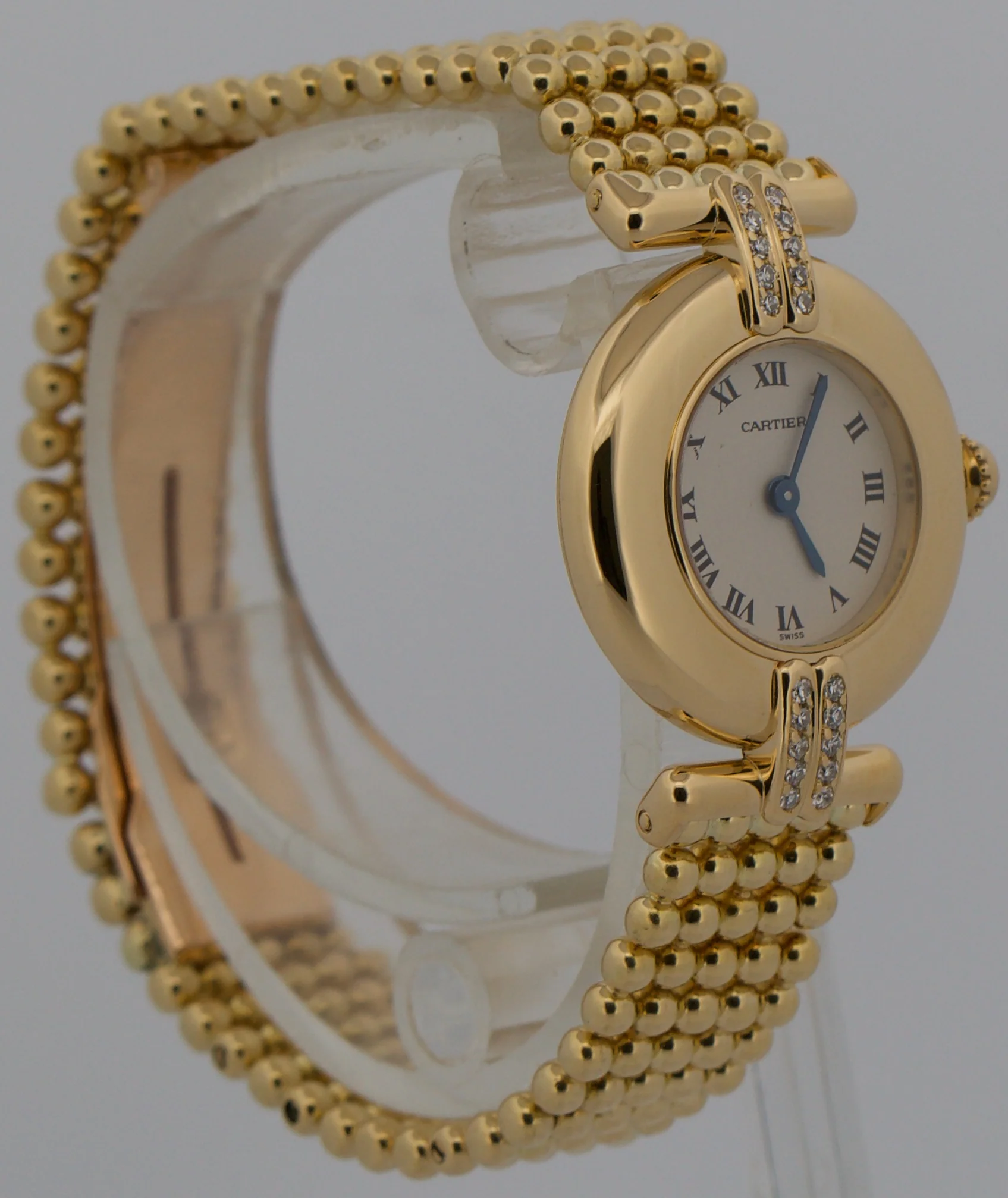 Ladies Cartier Colisee IVORY ROMAN 24mm 18K Yellow Gold DIAMOND Quartz 8057911 - Image 3