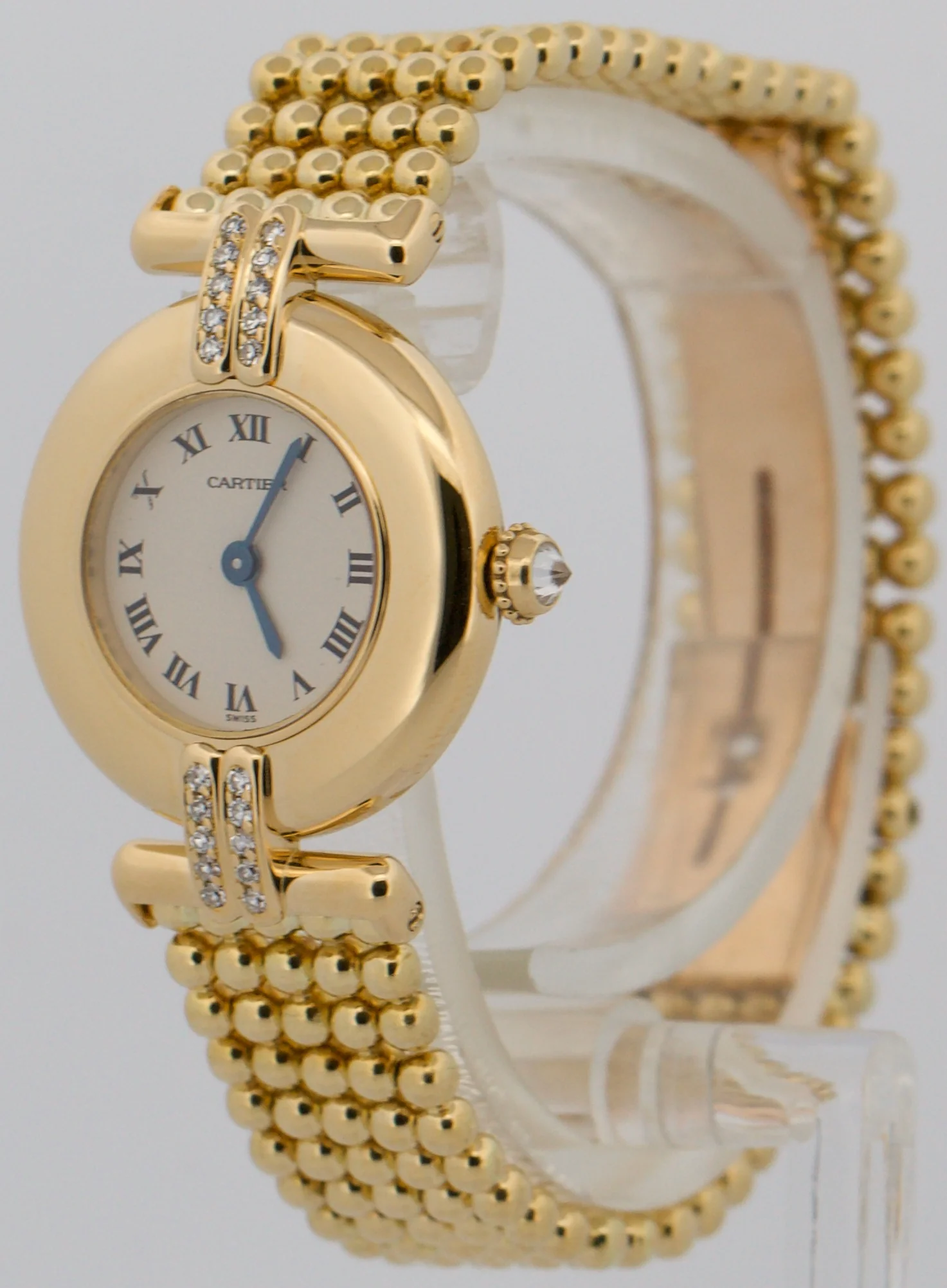 Ladies Cartier Colisee IVORY ROMAN 24mm 18K Yellow Gold DIAMOND Quartz 8057911 - Image 4