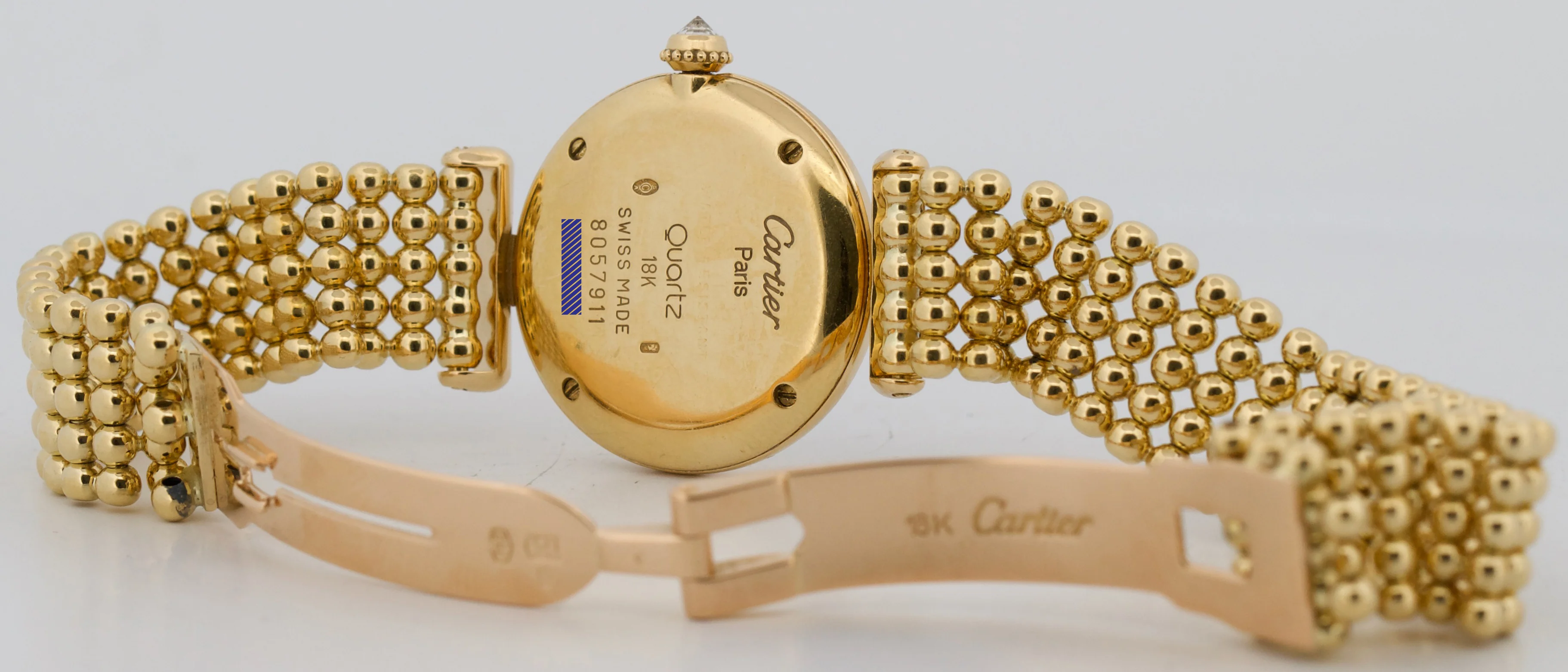 Ladies Cartier Colisee IVORY ROMAN 24mm 18K Yellow Gold DIAMOND Quartz 8057911 - Image 9