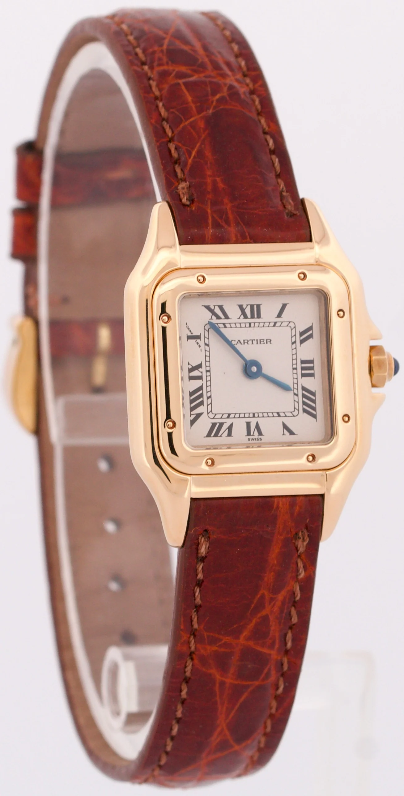 Ladies Cartier Panthere 22mm WHITE 18K Yellow Gold Quartz Leather Watch 8057929 - Image 4