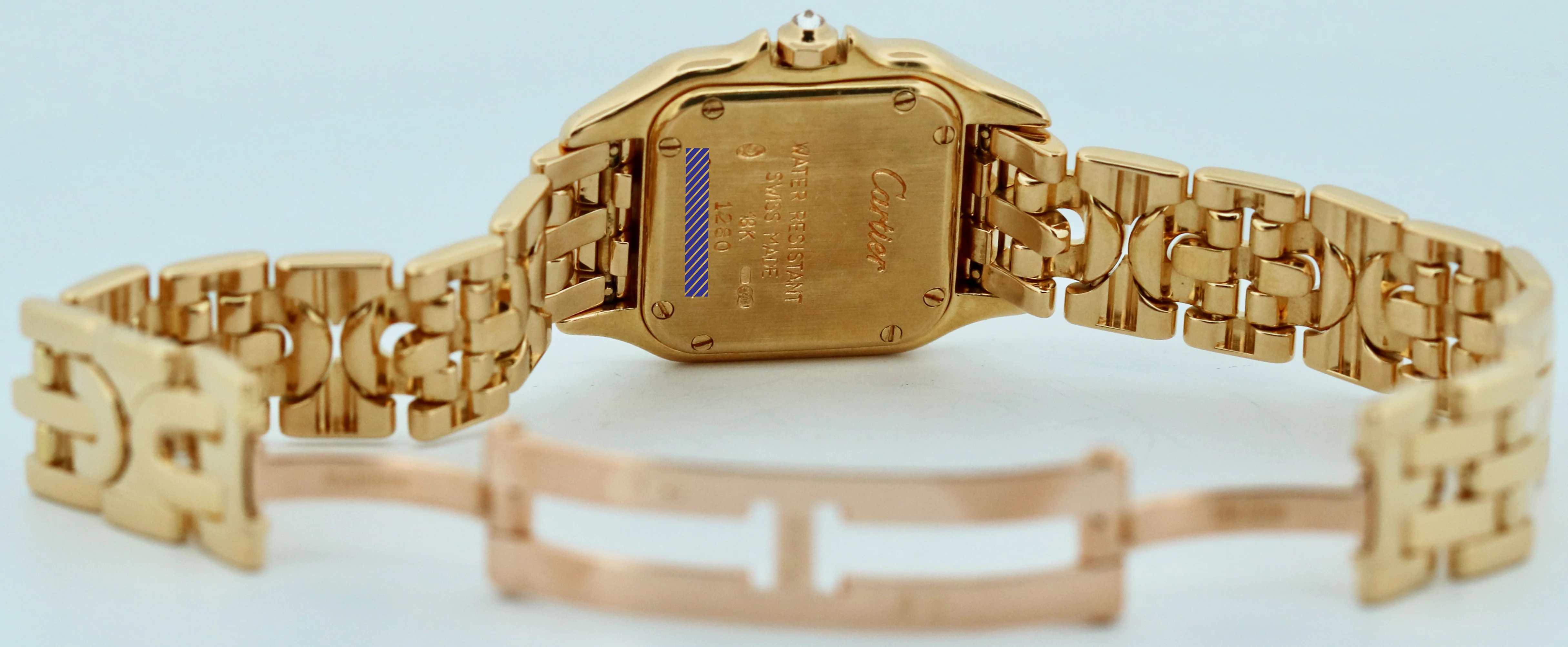 Ladies Cartier Panthere FACTORY DIAMOND 18K Gold 22mm DECO 1280 WF3070N3 BOX - Image 9