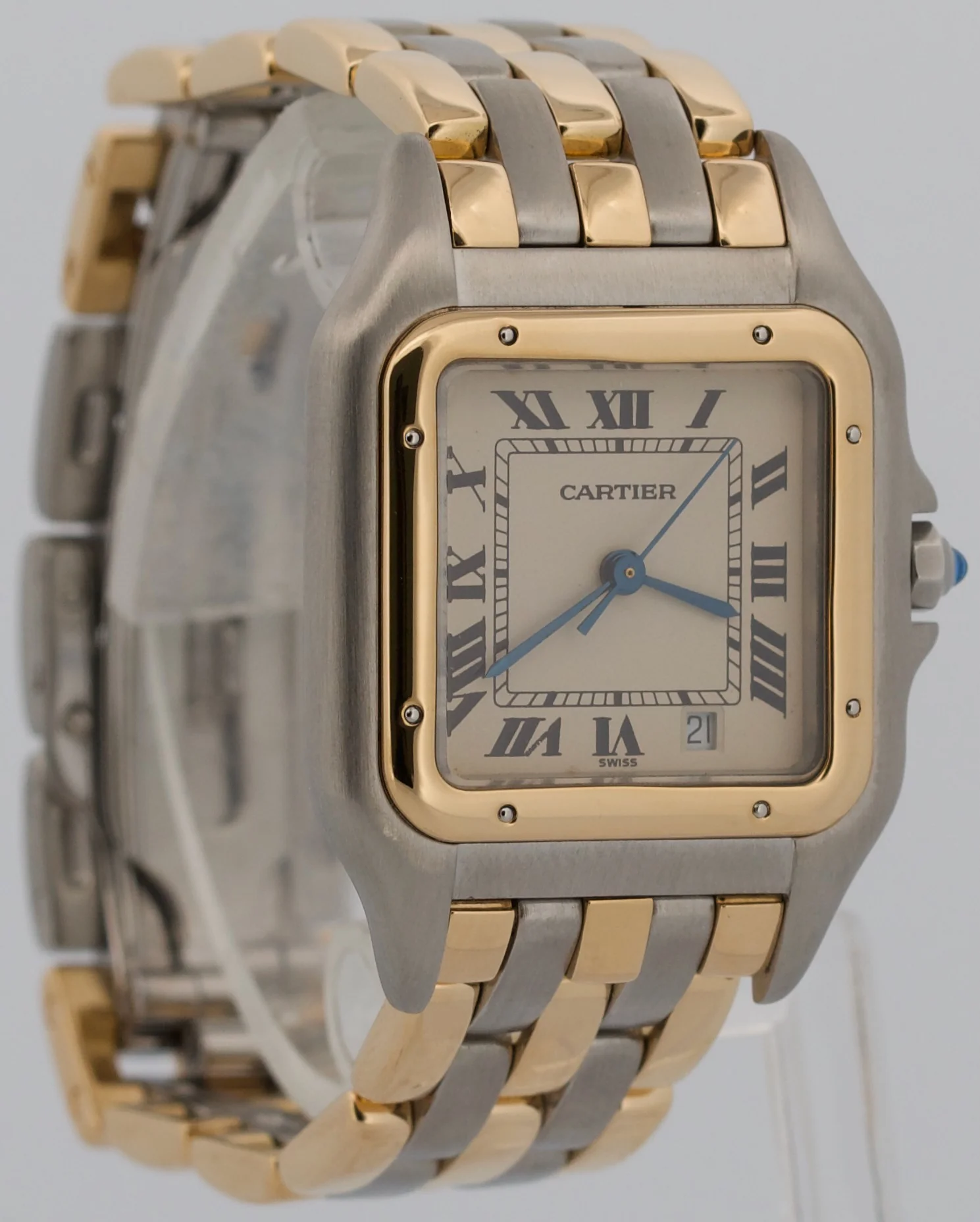 Ladies Cartier Panthere Midsize IVORY 18K Gold Steel THREE ROW 27mm Quartz 8394 - Image 4