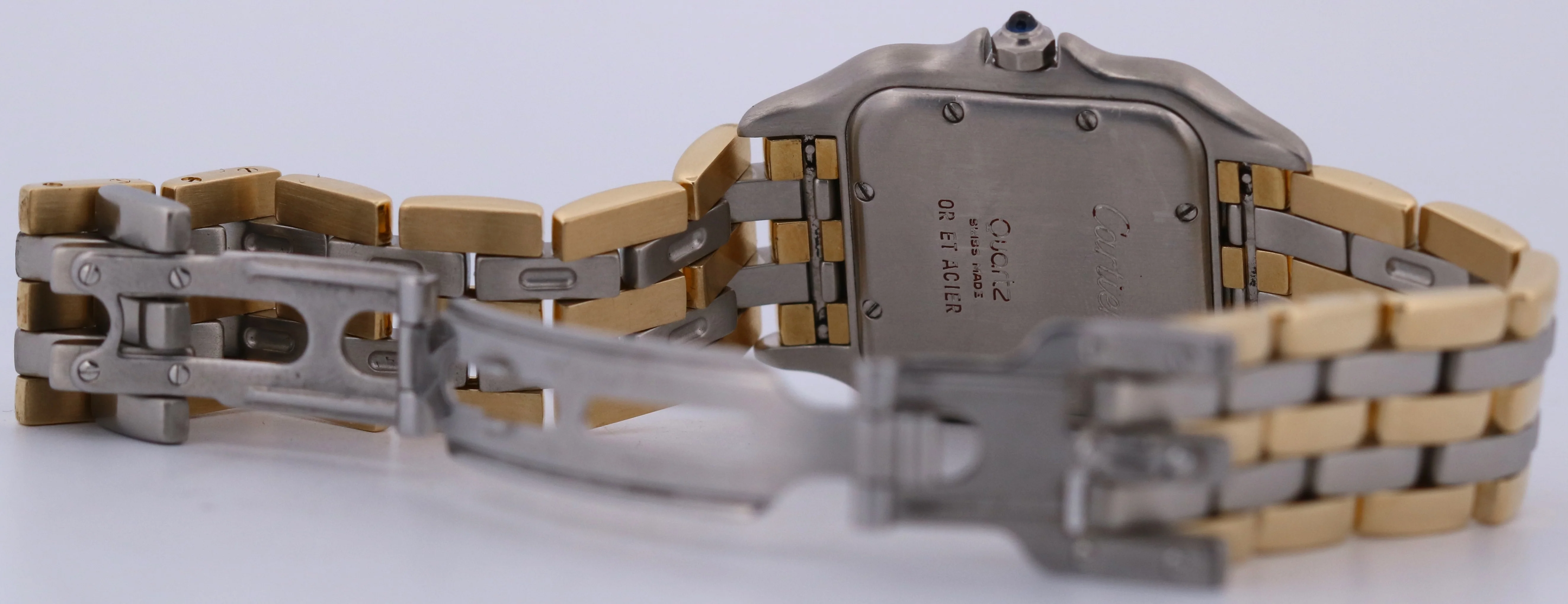 Ladies Cartier Panthere Midsize IVORY 18K Gold Steel THREE ROW 27mm Quartz 83949 - Image 10