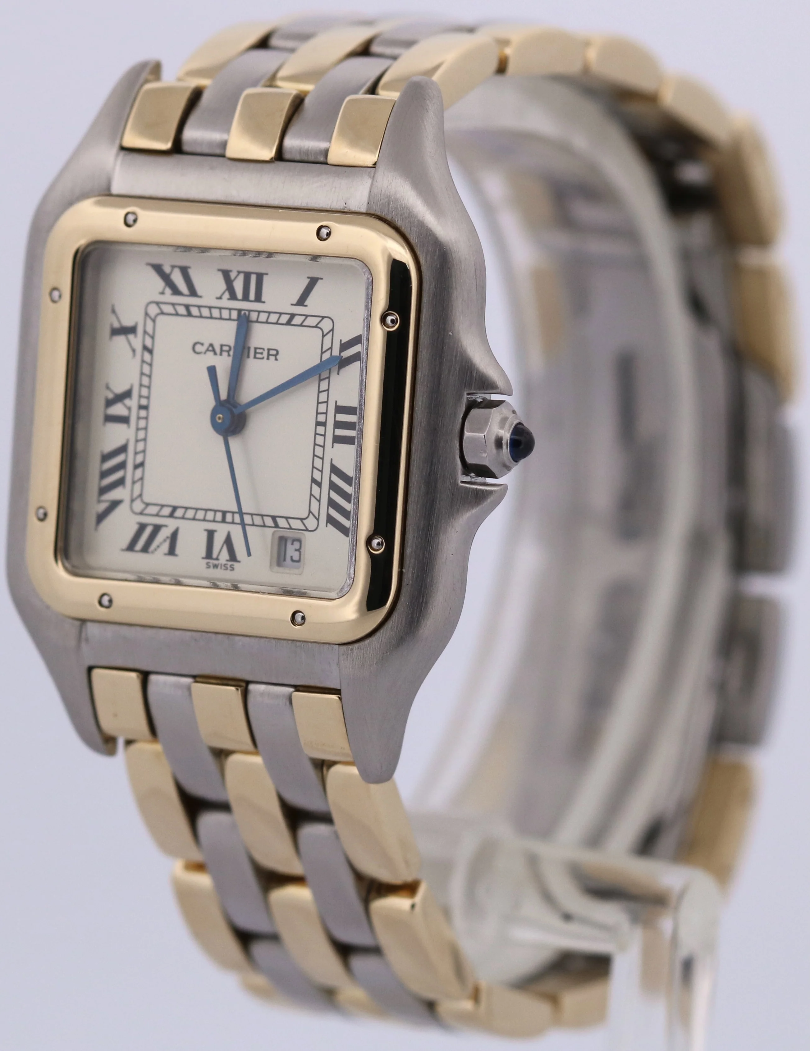 Ladies Cartier Panthere Midsize IVORY 18K Gold Steel THREE ROW 27mm Quartz 83949 - Image 3