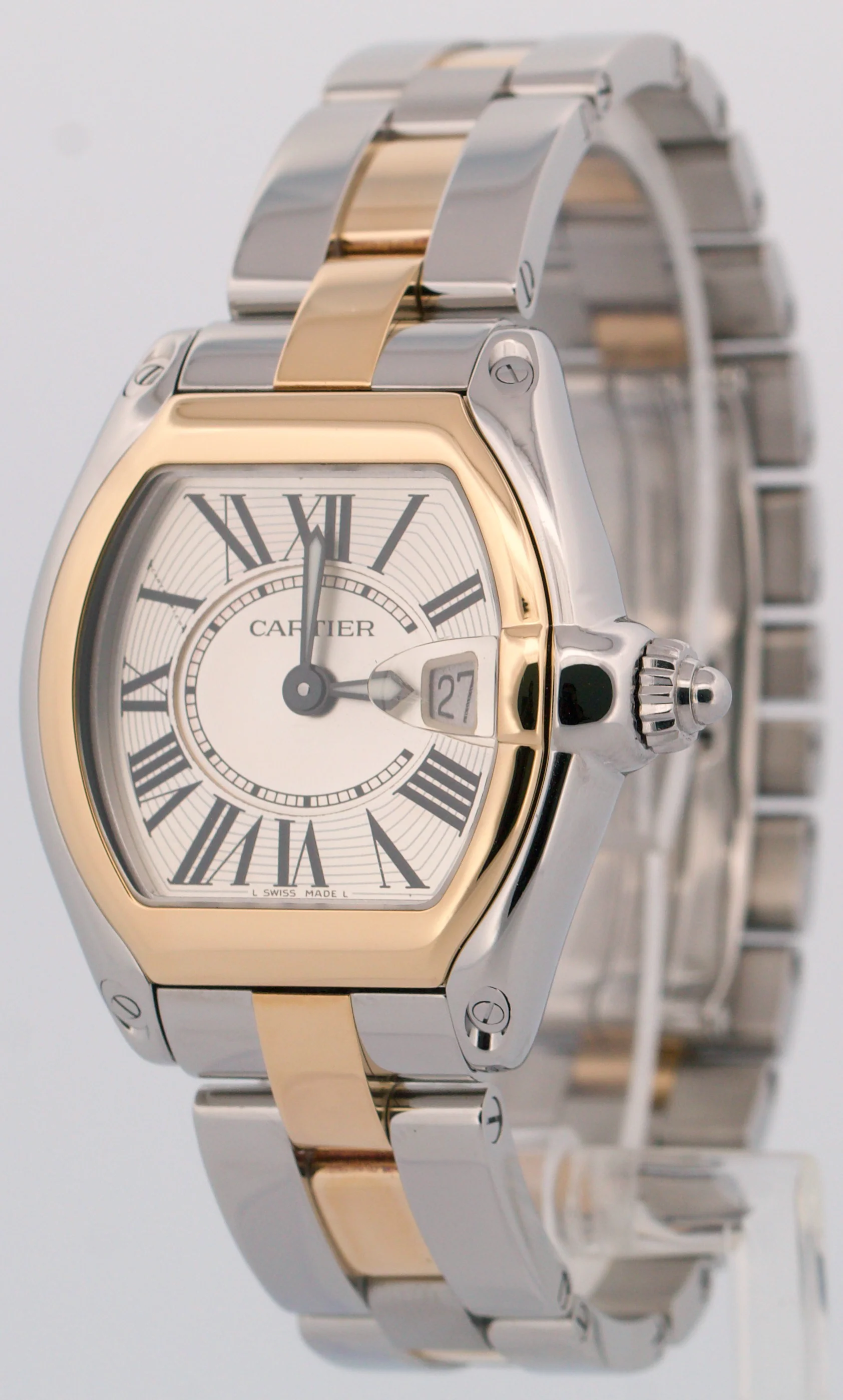 Ladies Cartier Roadster SILVER Roman 31mm Quartz 18K Steel 2675 W62026Y4 Watch - Image 3