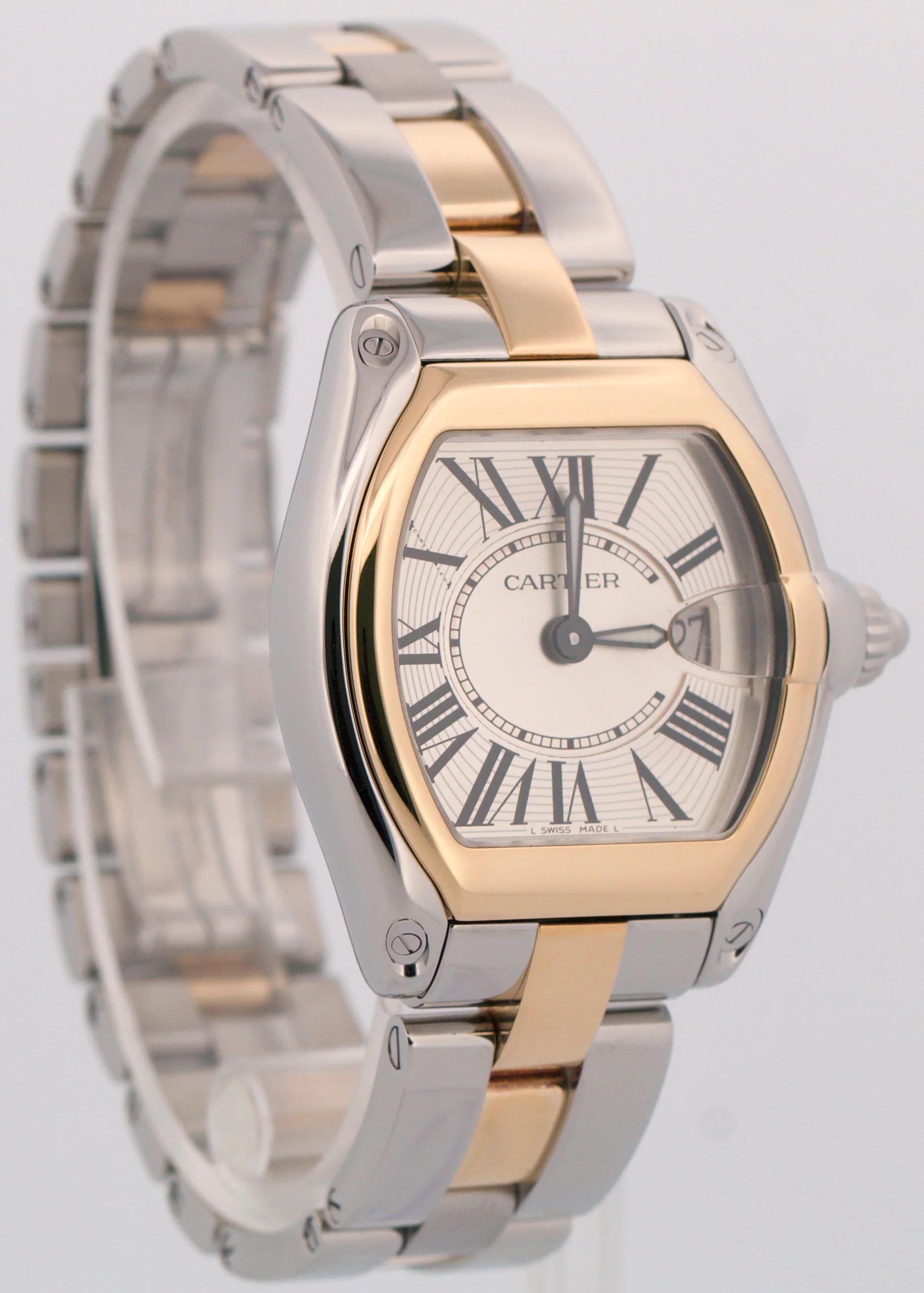 Ladies Cartier Roadster SILVER Roman 31mm Quartz 18K Steel 2675 W62026Y4 Watch - Image 4