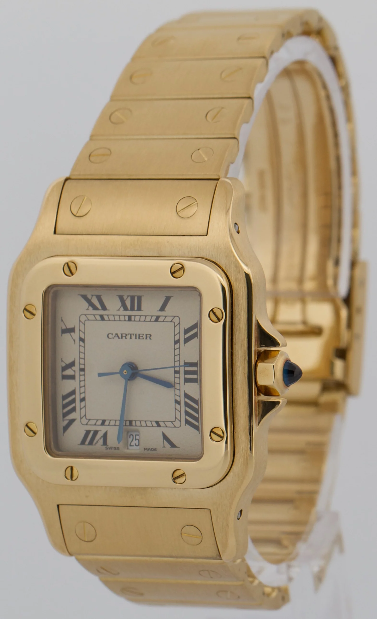 Ladies Cartier Santos Galbee 29mm IVORY 18K Yellow Gold Quartz 887901 W20009C5 - Image 3