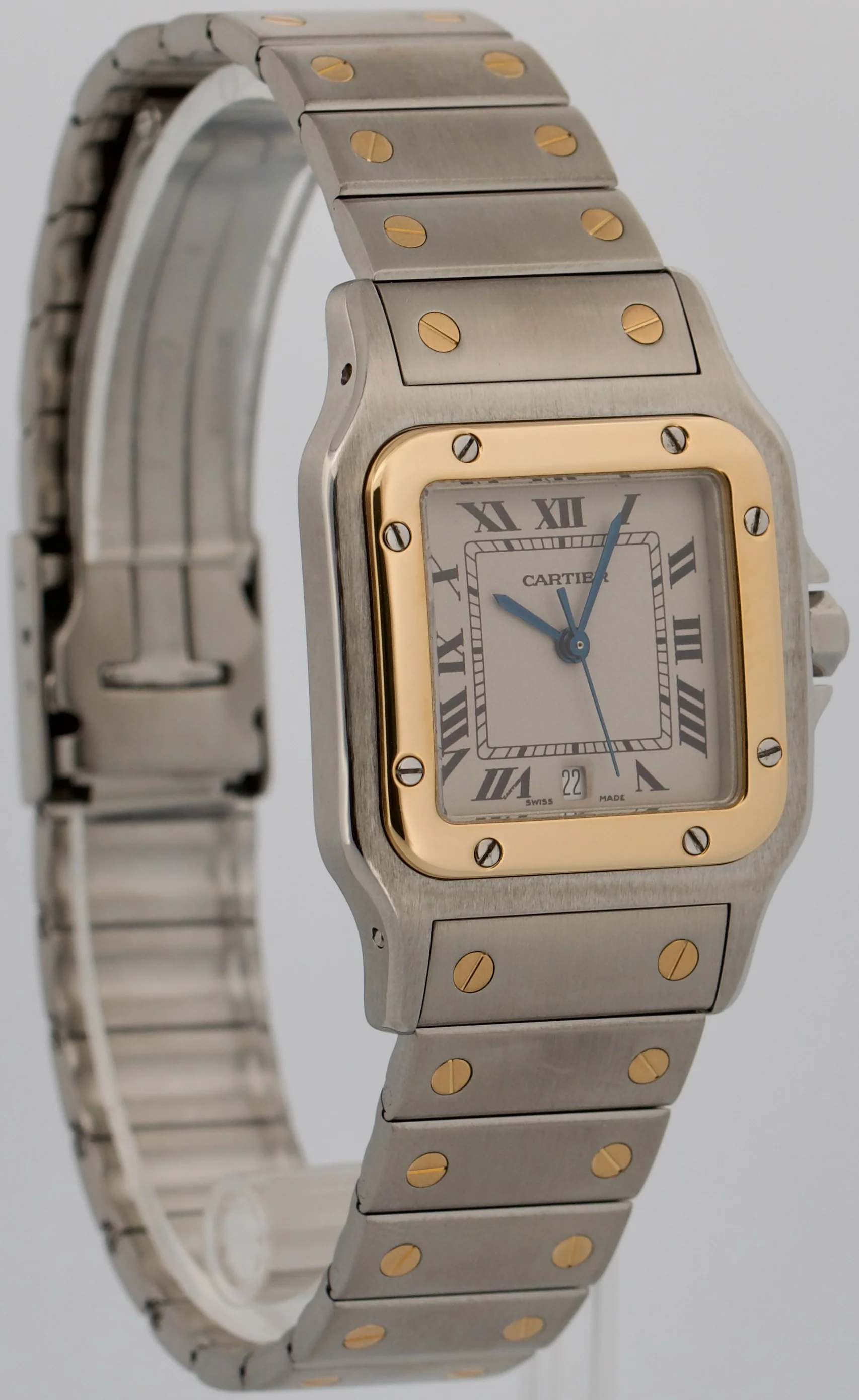 Ladies Cartier Santos Galbee IVORY Two-Tone Gold Steel 29mm Quartz 1566 W20011C4 - Image 4