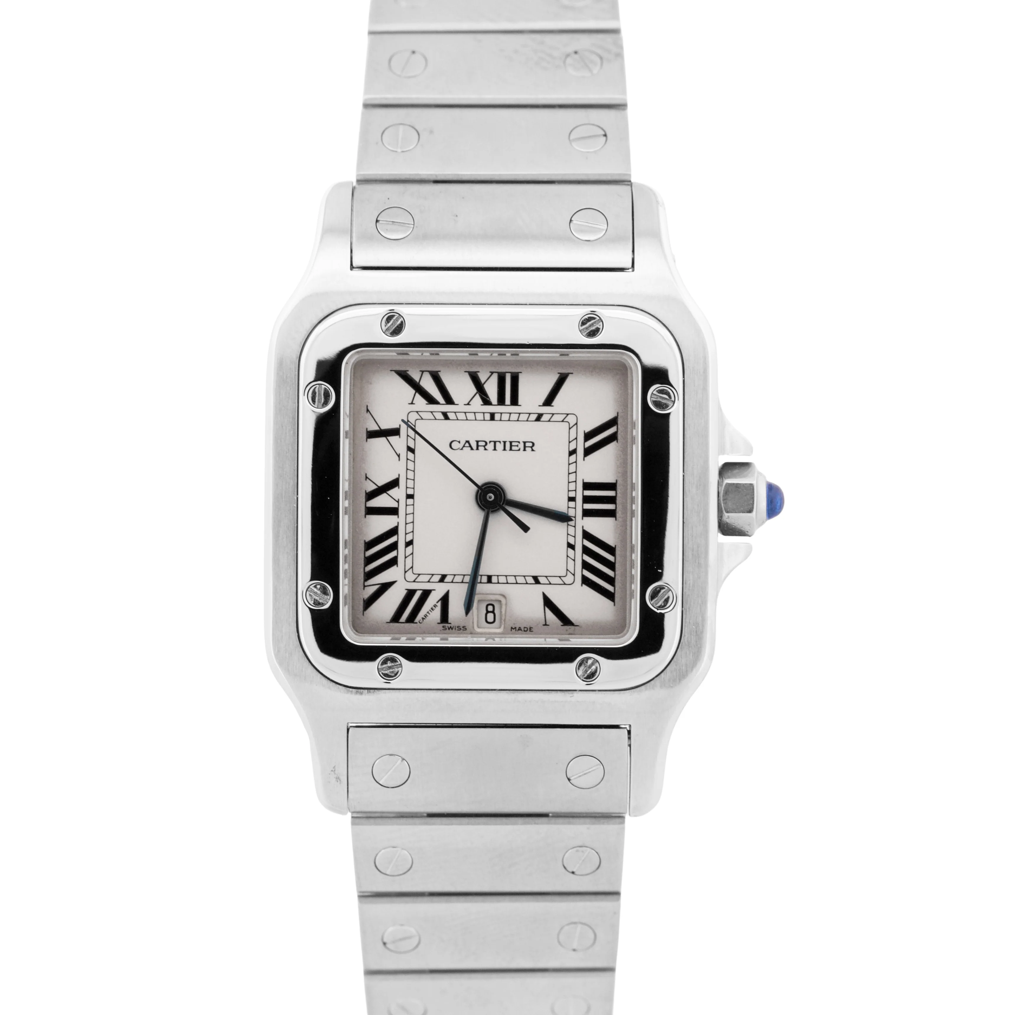 Ladies Cartier Santos Galbee WHITE Quartz 29mm Stainless Steel 1564 W20060D6