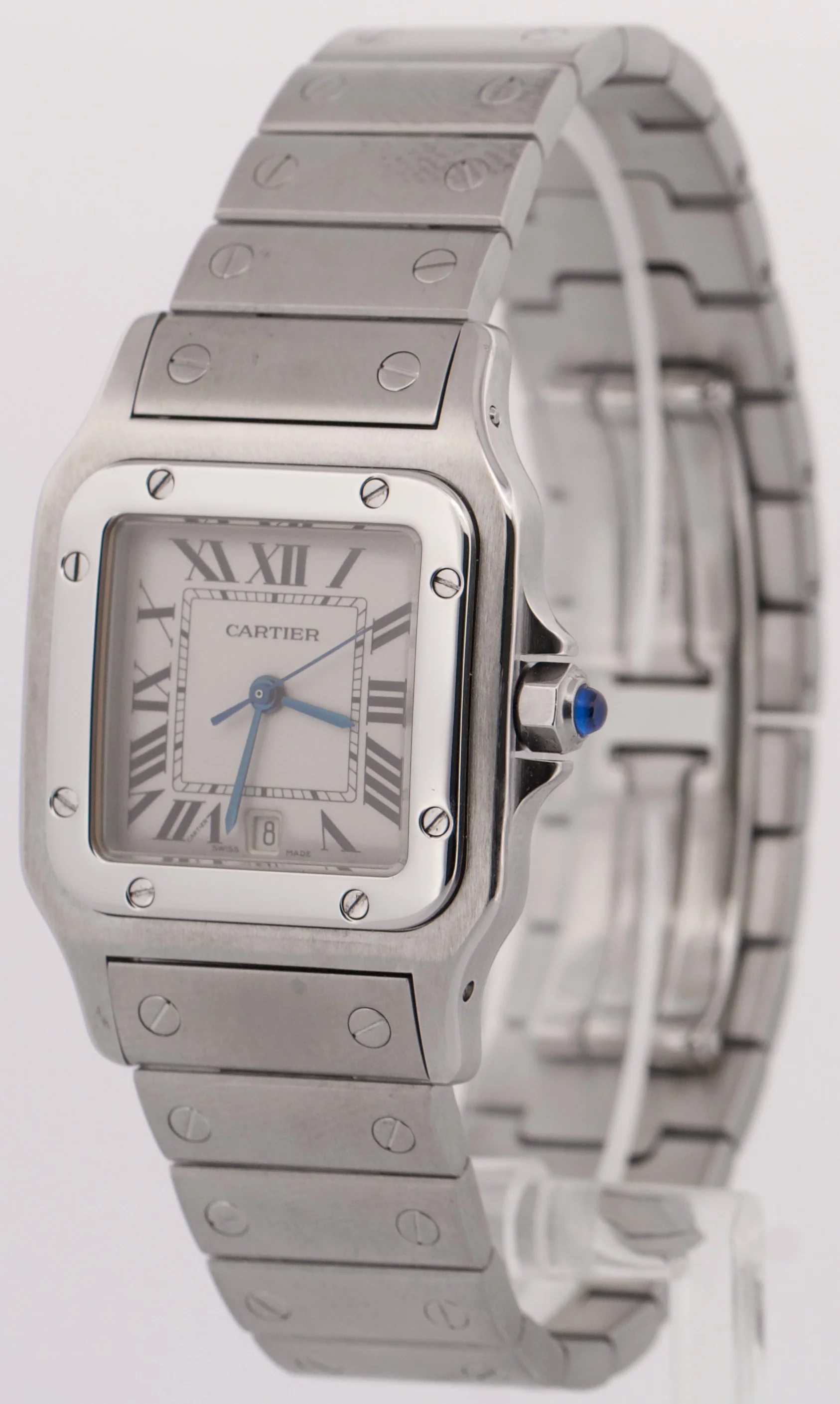Ladies Cartier Santos Galbee WHITE Quartz 29mm Stainless Steel 1564 W20060D6 - Image 3