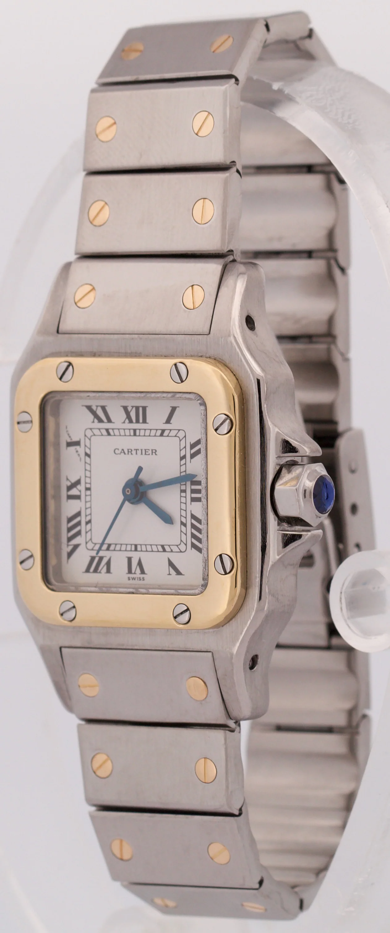 Ladies Cartier Santos IVORY ROMAN 18K Gold Stainless AUTOMATIC 24mm Watch 0902 - Image 3