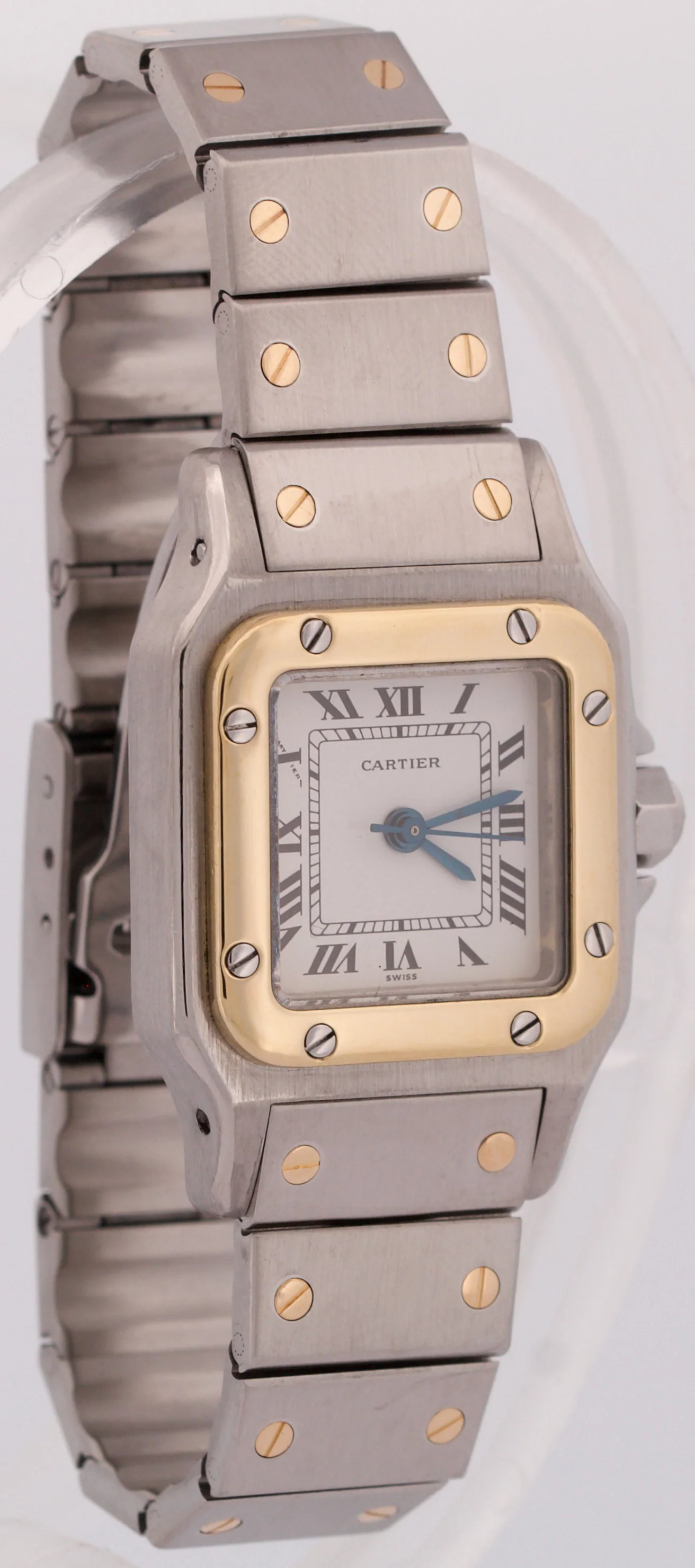 Ladies Cartier Santos IVORY ROMAN 18K Gold Stainless AUTOMATIC 24mm Watch 0902 - Image 4