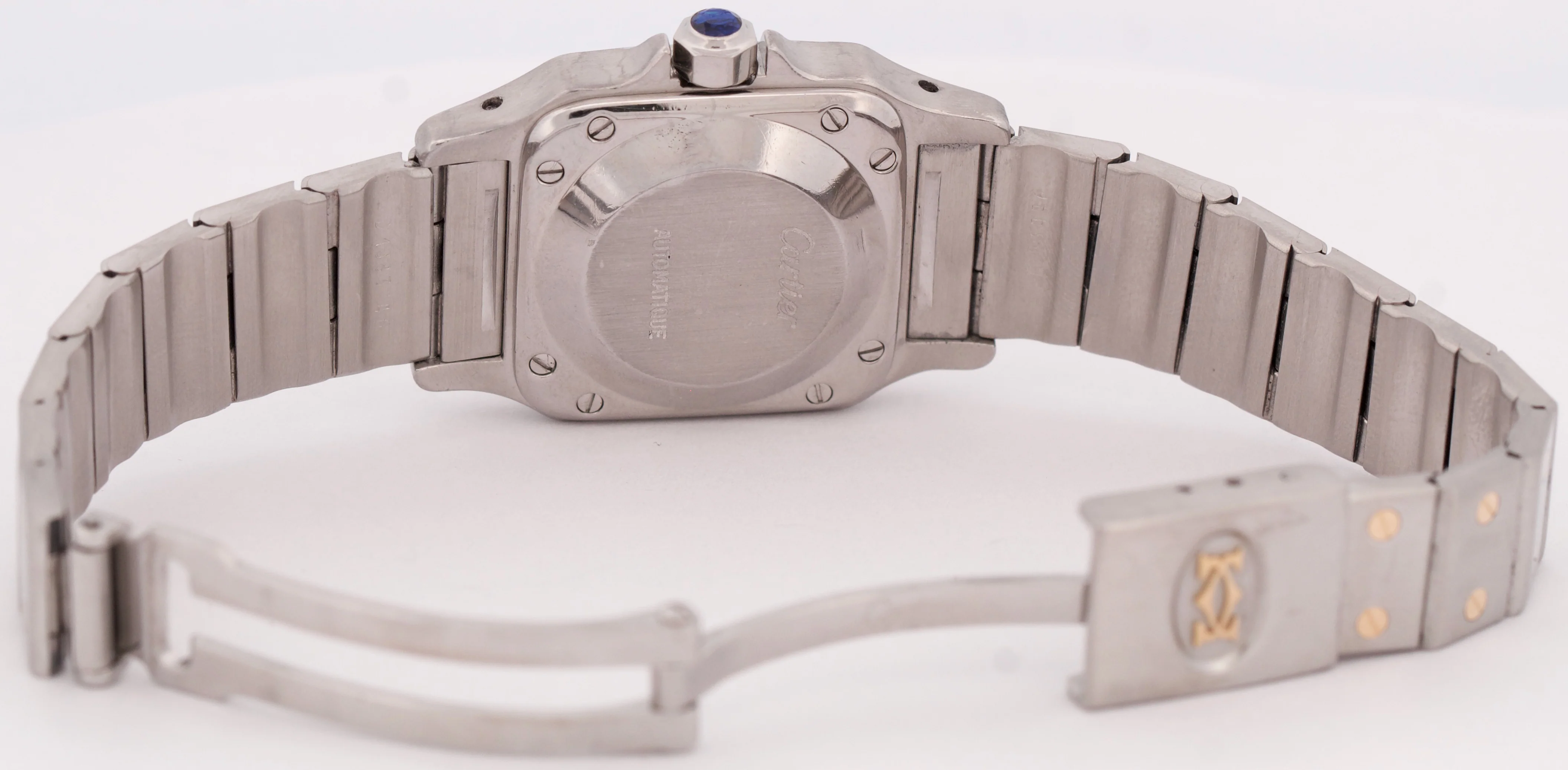 Ladies Cartier Santos IVORY ROMAN 18K Gold Stainless AUTOMATIC 24mm Watch 0902 - Image 7