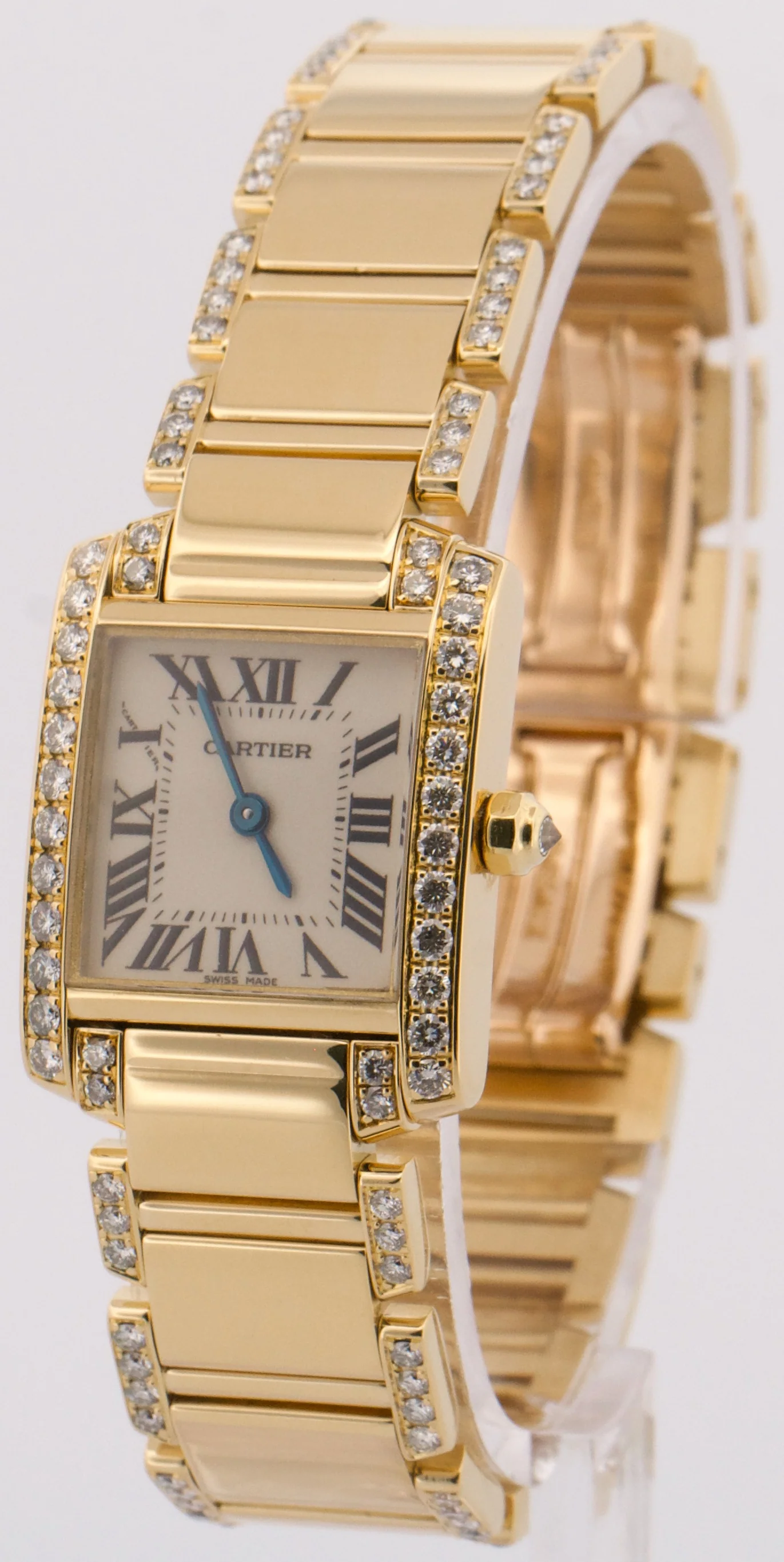 Cartier Tank Francaise 18k Yellow Gold 20mm FACTORY DIAMOND Quartz WE1001RG 2385 - Image 3