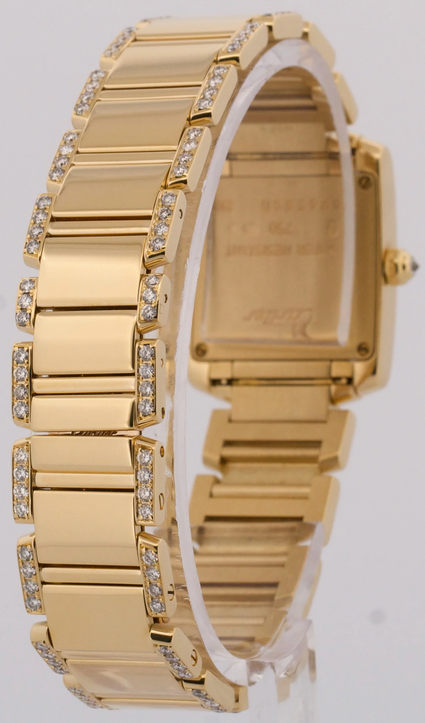 Cartier Tank Francaise 18k Yellow Gold 20mm FACTORY DIAMOND Quartz WE1001RG 2385 - Image 6