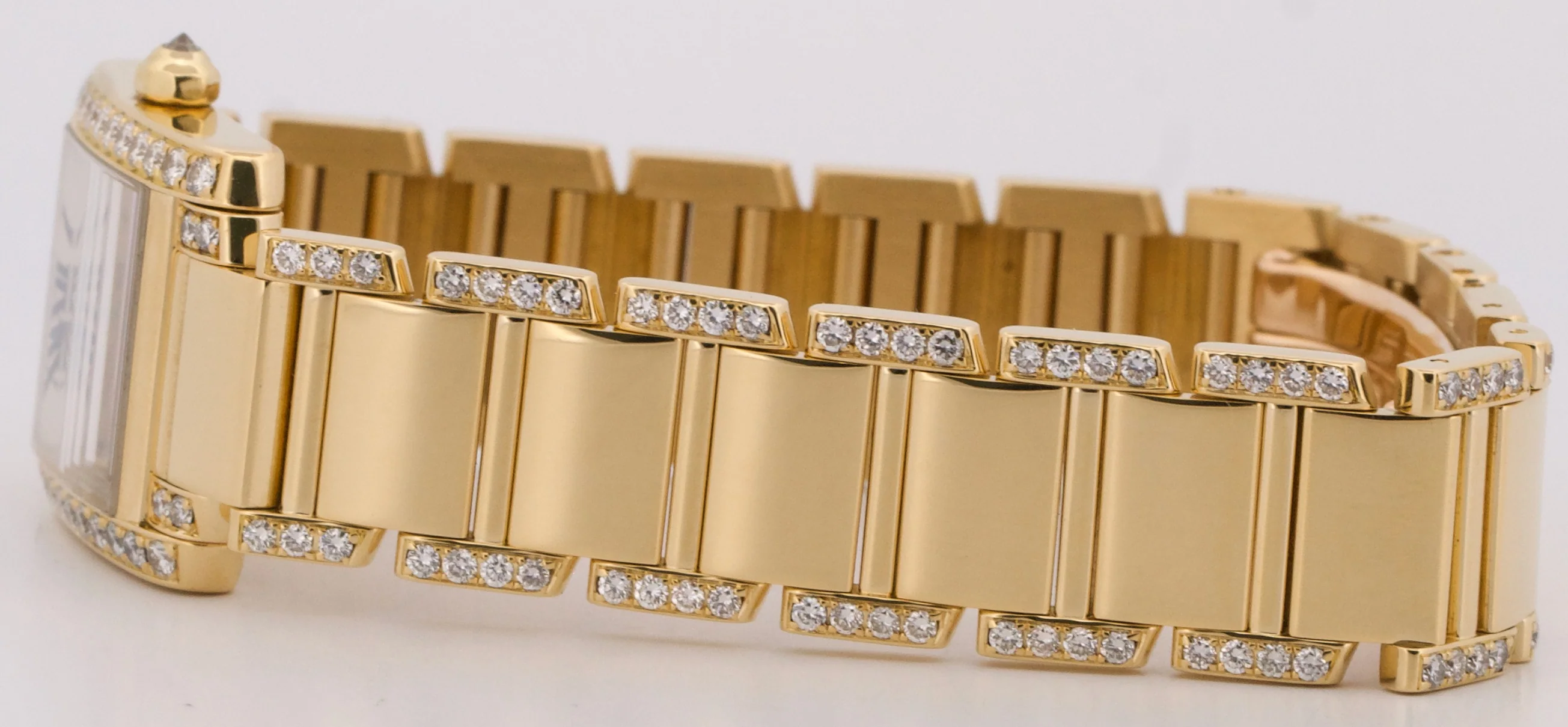 Cartier Tank Francaise 18k Yellow Gold 20mm FACTORY DIAMOND Quartz WE1001RG 2385 - Image 7