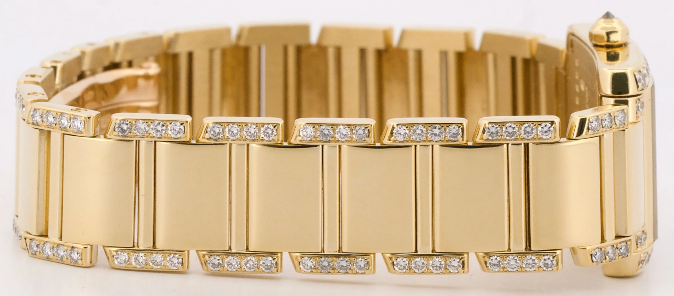 Cartier Tank Francaise 18k Yellow Gold 20mm FACTORY DIAMOND Quartz WE1001RG 2385 - Image 8