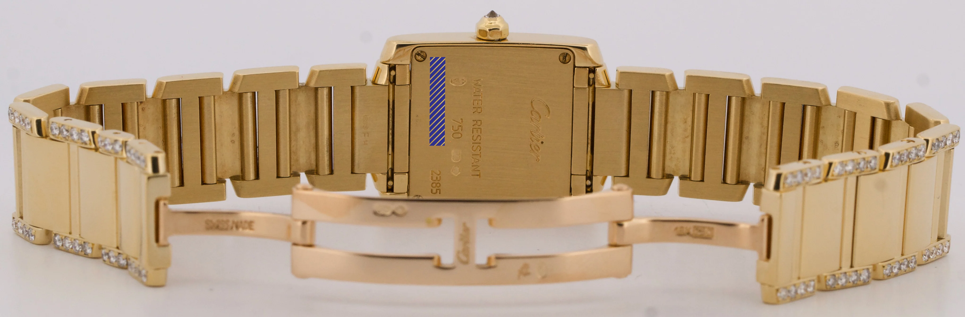Cartier Tank Francaise 18k Yellow Gold 20mm FACTORY DIAMOND Quartz WE1001RG 2385 - Image 9
