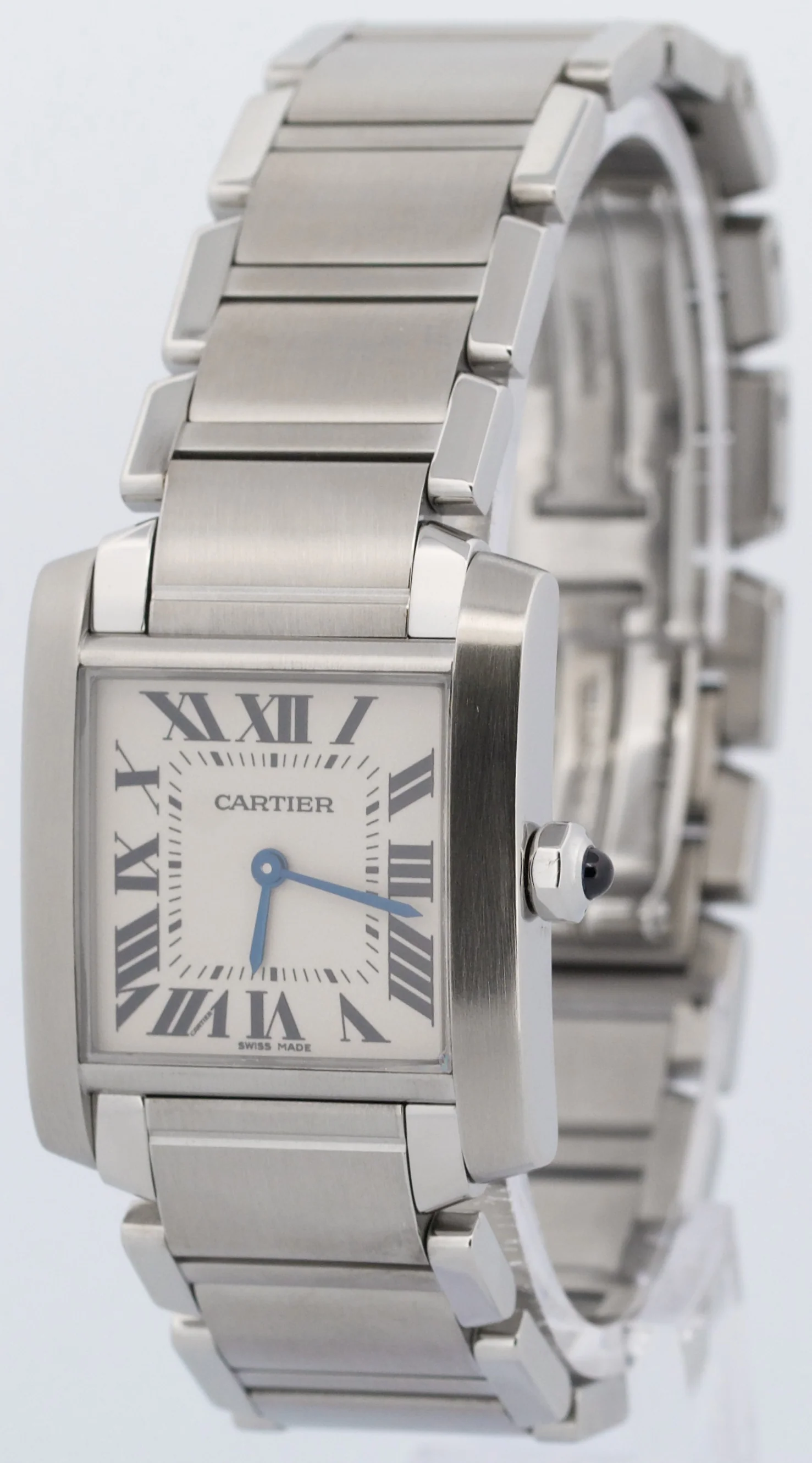 Ladies Cartier Tank Francaise 25mm IVORY Roman Quartz Steel WSTA0005 3751 BOX - Image 3