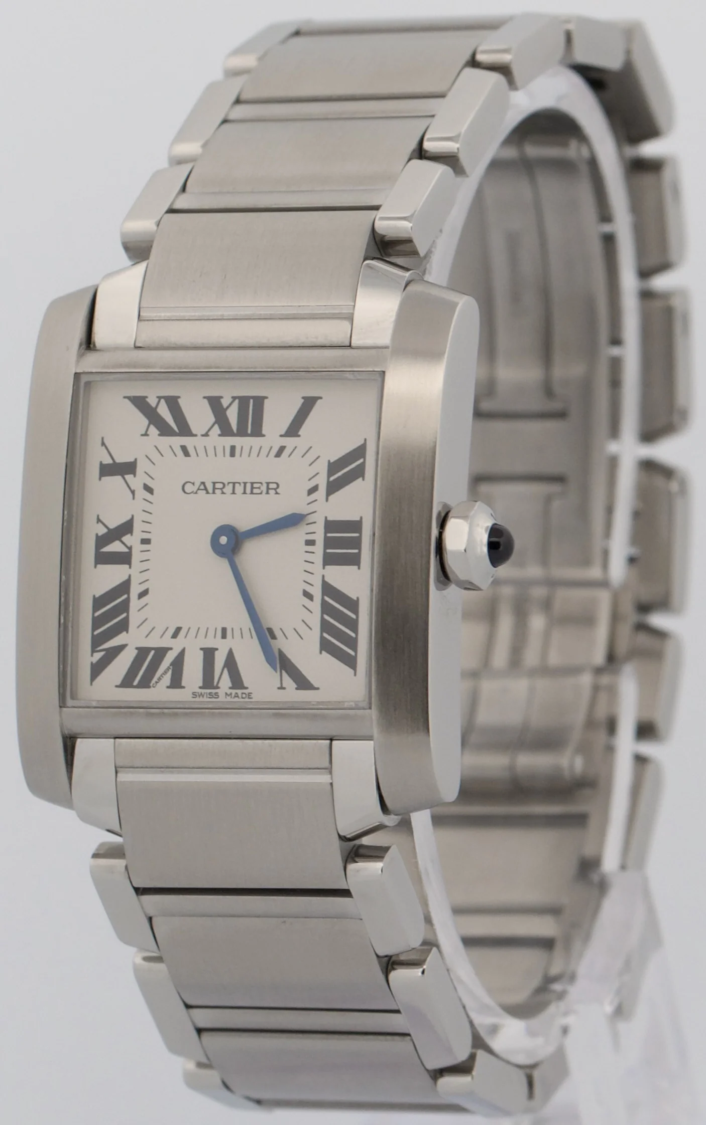 Ladies Cartier Tank Francaise 25mm IVORY WHITE Roman Quartz Steel WSTA0005 3751 - Image 3
