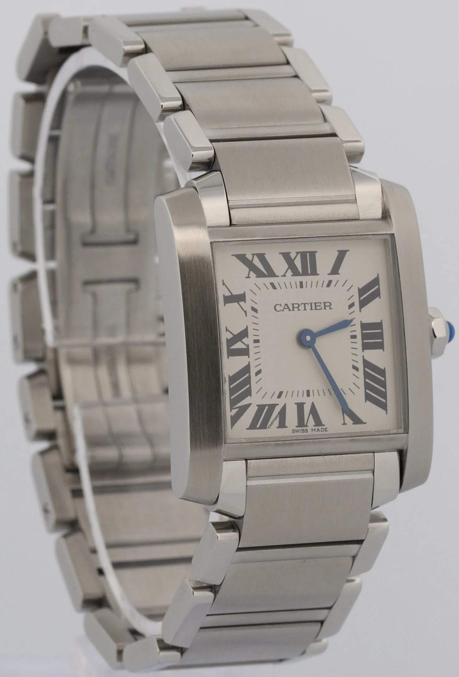Ladies Cartier Tank Francaise 25mm IVORY WHITE Roman Quartz Steel WSTA0005 3751 - Image 4