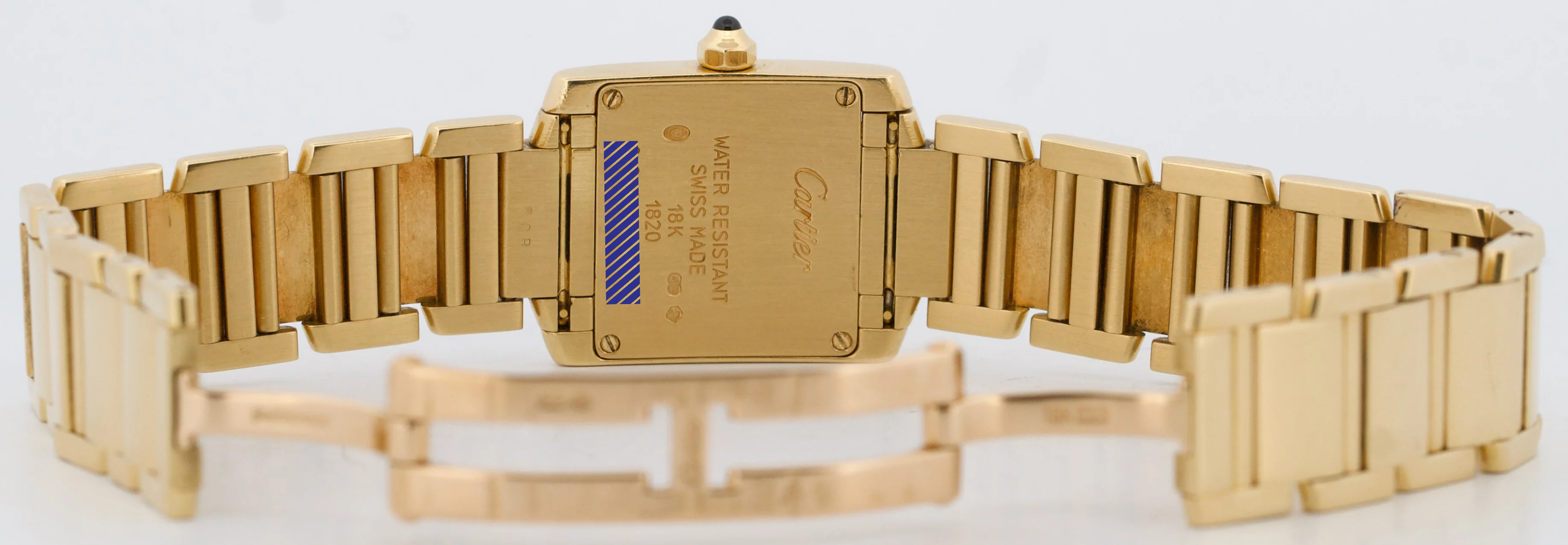 Ladies Cartier Tank Francaise IVORY 18K Gold 25mm Quartz W50002N2 1820 Watch - Image 7
