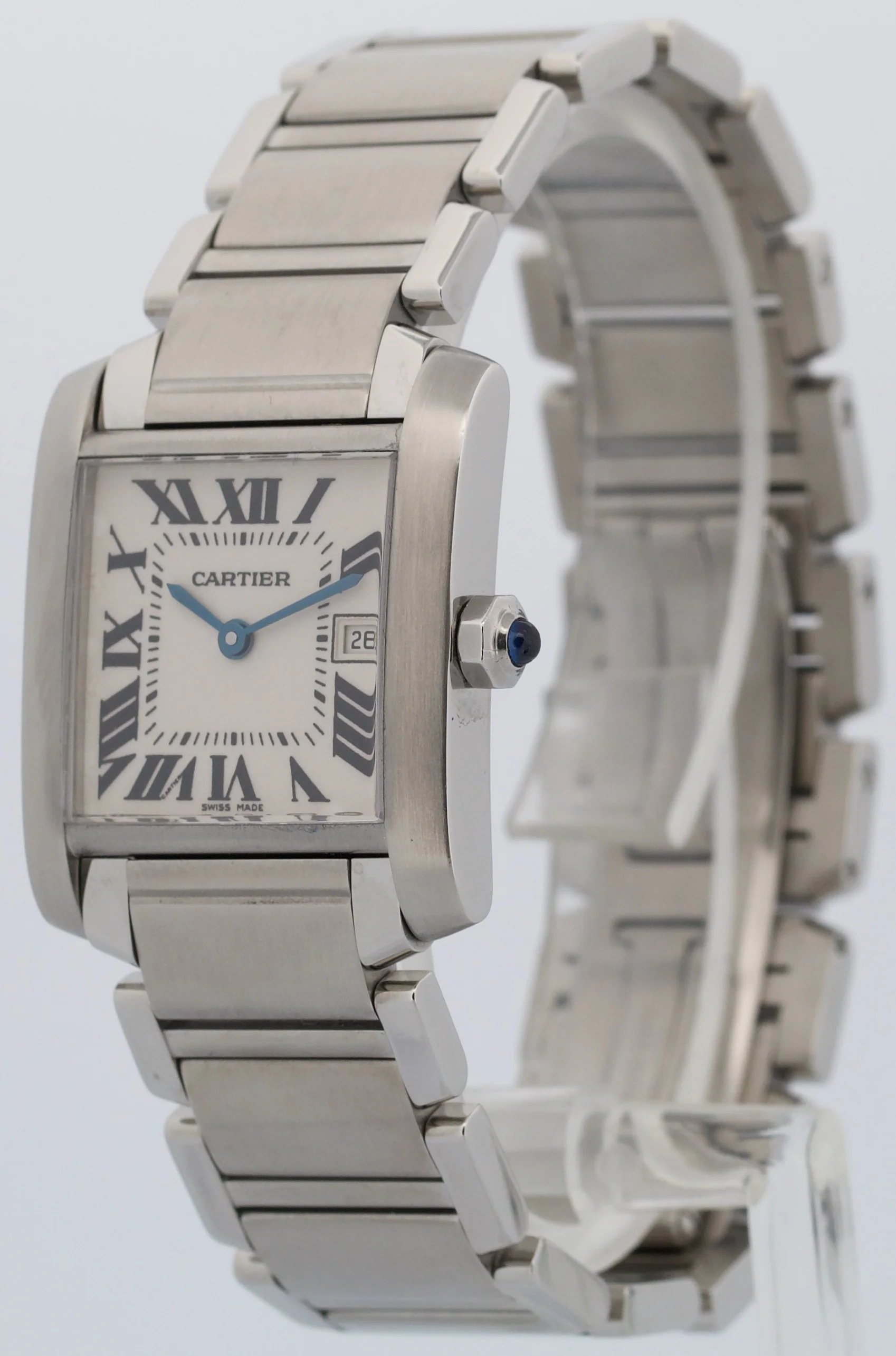 Ladies Cartier Tank Francaise Midsize 2465 Stainless Steel Roman Quartz Watch - Image 3