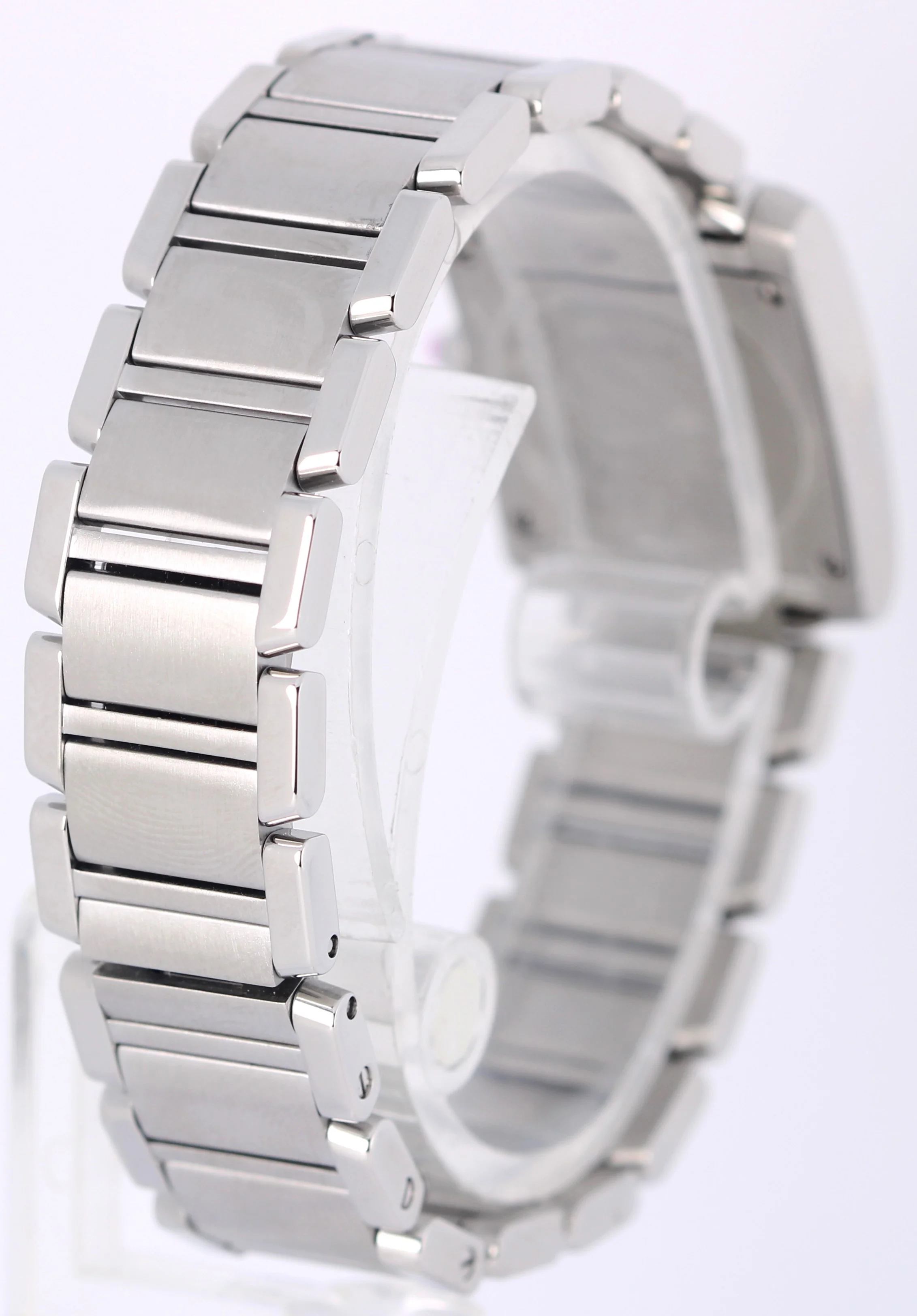 Ladies Cartier Tank Française Steel PINK Mother of Pearl Roman 20mm 2384 Watch - Image 5