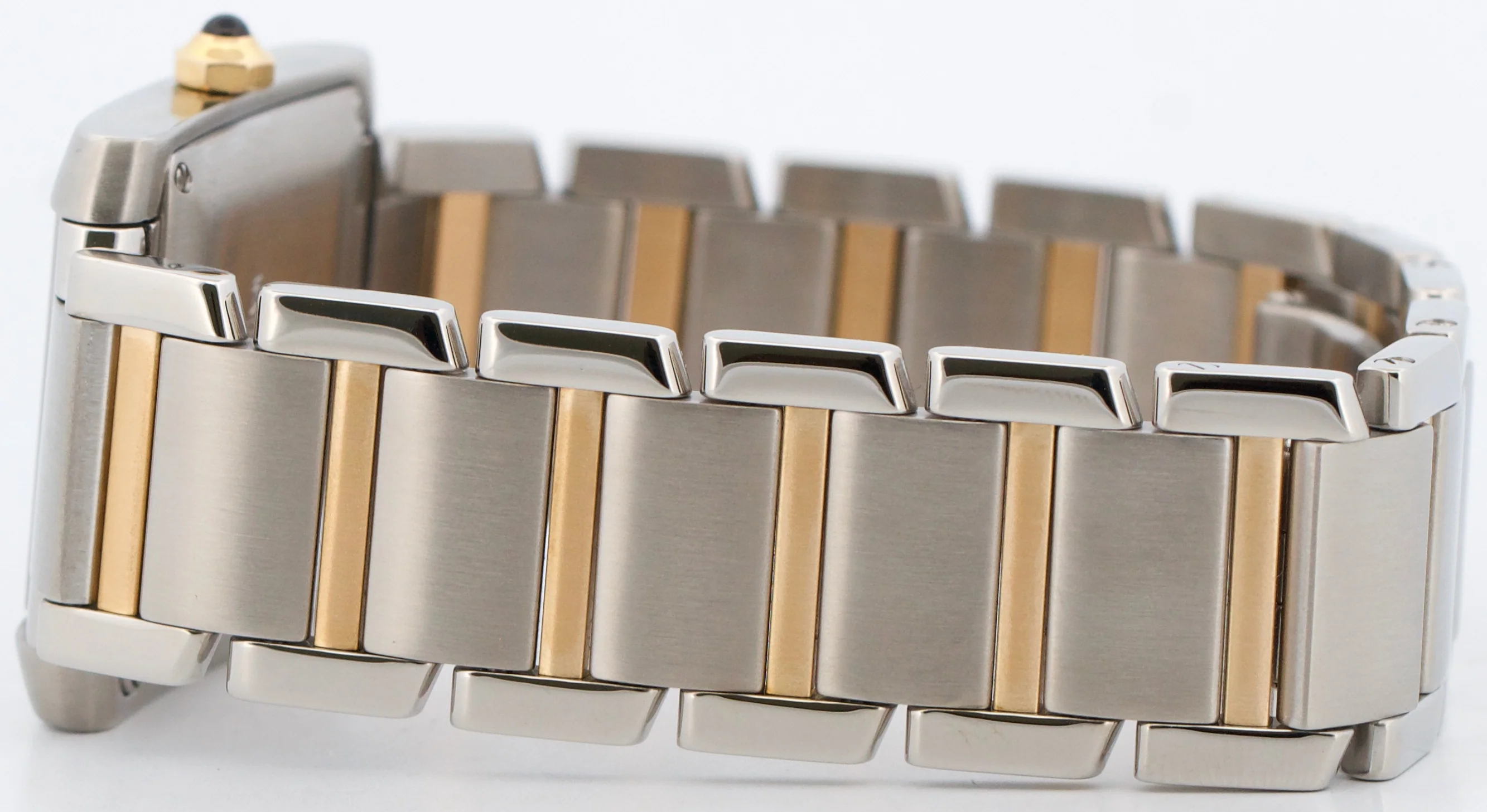 Ladies Cartier Tank Francaise Two-Tone 18K Gold Steel Guilloche 2302 W5100504 - Image 7