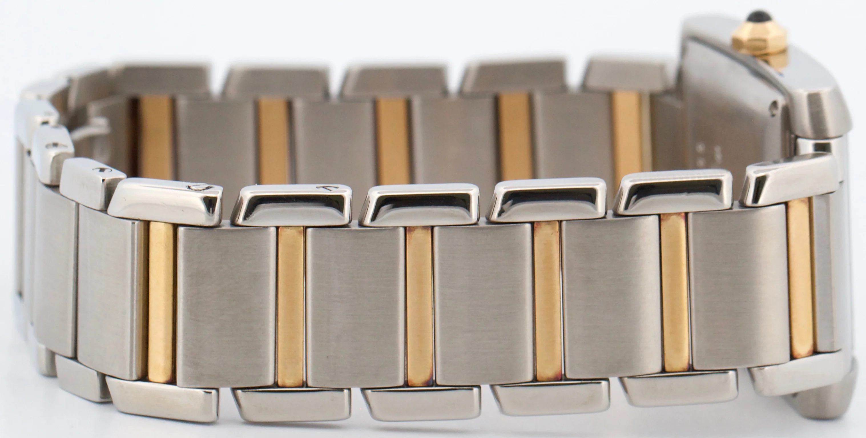 Ladies Cartier Tank Francaise Two-Tone 18K Gold Steel Guilloche 2302 W51005Q4 - Image 7
