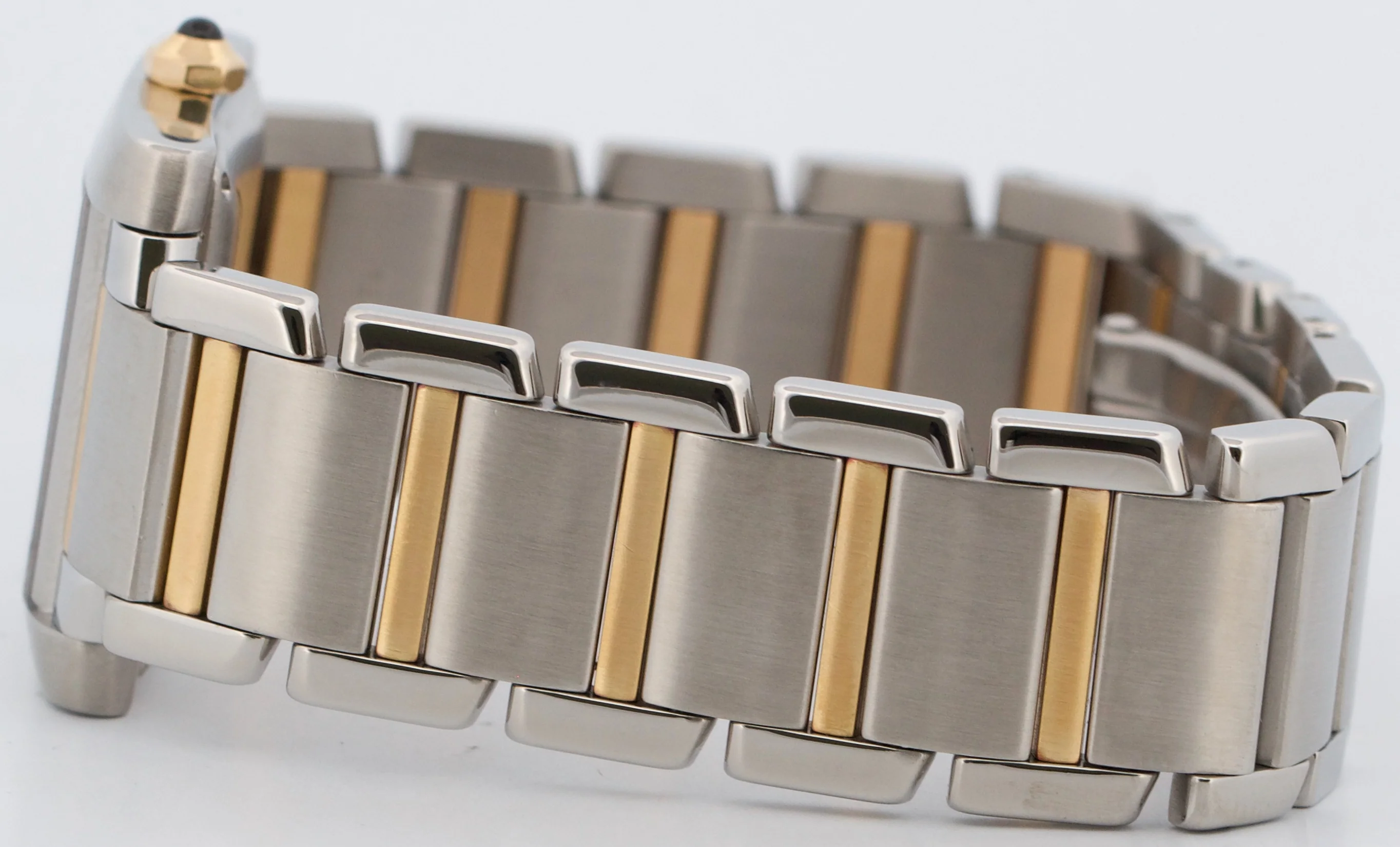 Ladies Cartier Tank Francaise Two-Tone 18K Gold Steel Guilloche 2302 W51005Q4 - Image 8