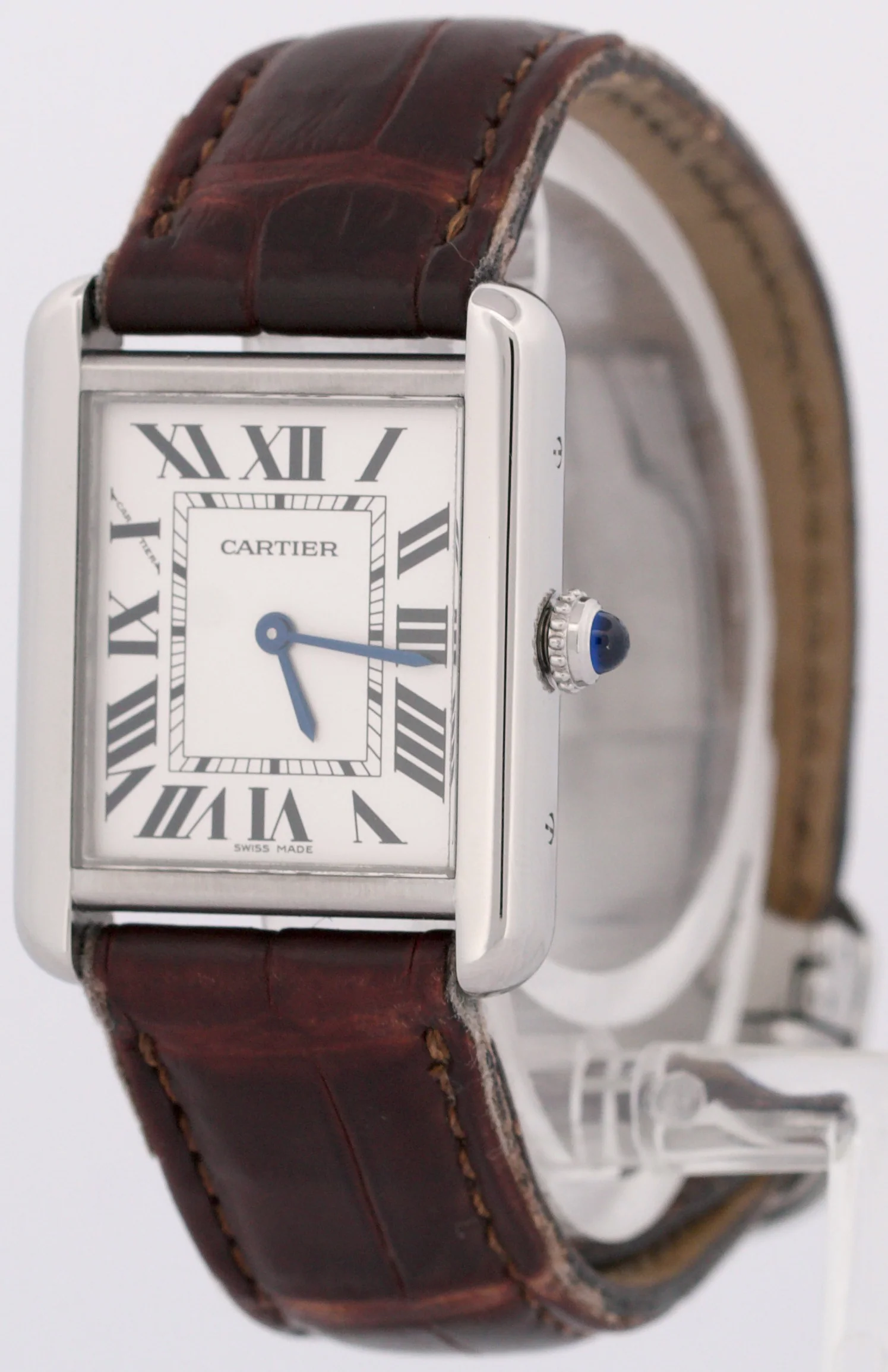 Ladies Cartier Tank Solo Small Steel 31mm x 23mm Quartz Leather 3170 / W5200005 - Image 3