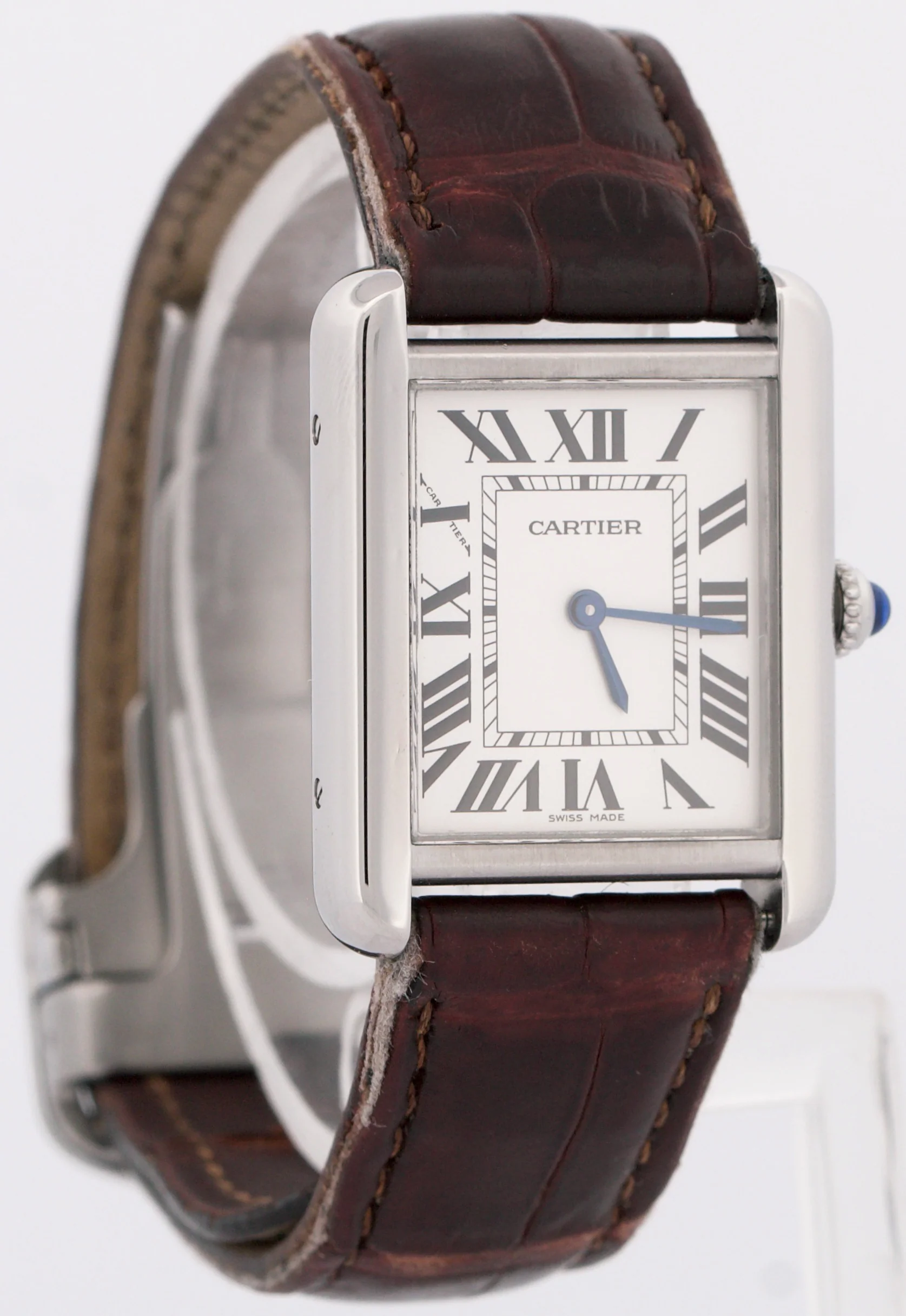 Ladies Cartier Tank Solo Small Steel 31mm x 23mm Quartz Leather 3170 / W5200005 - Image 4