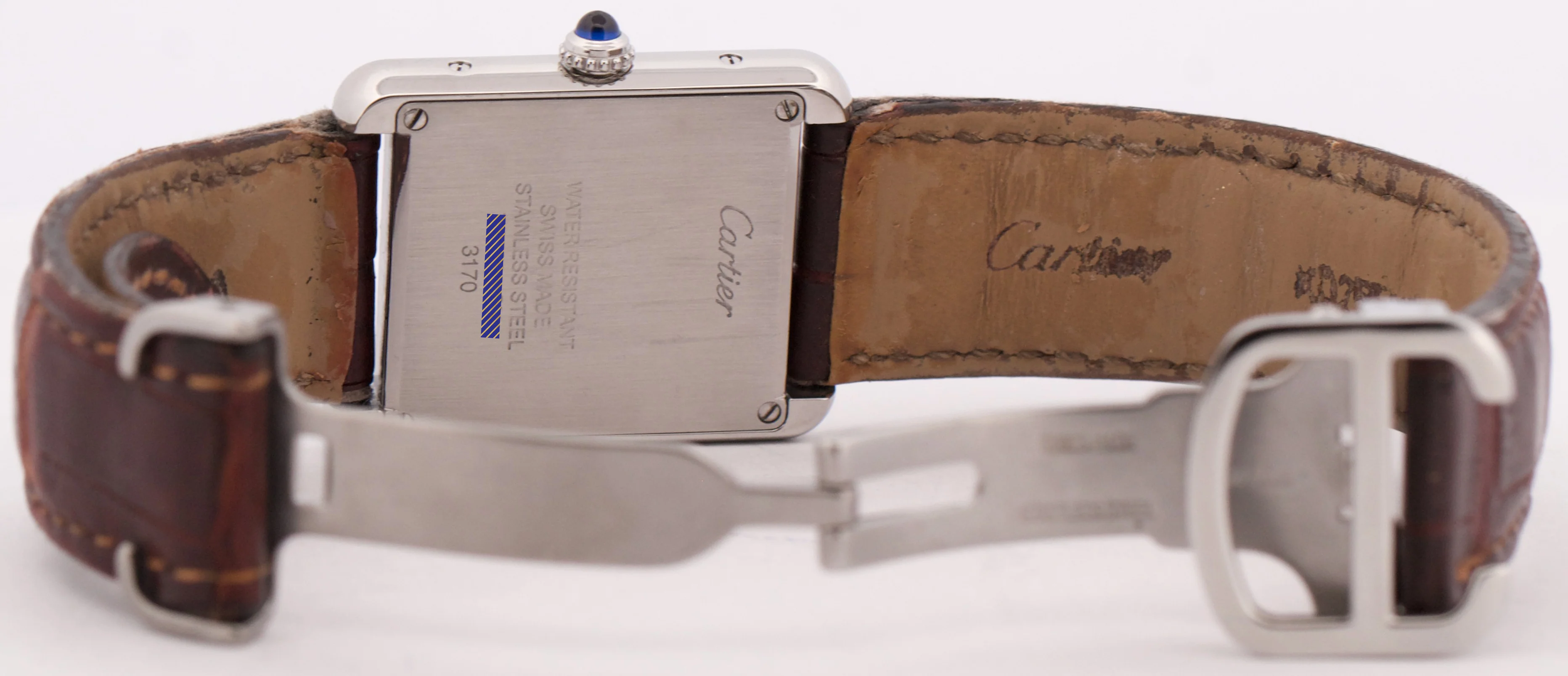 Ladies Cartier Tank Solo Small Steel 31mm x 23mm Quartz Leather 3170 / W5200005 - Image 6
