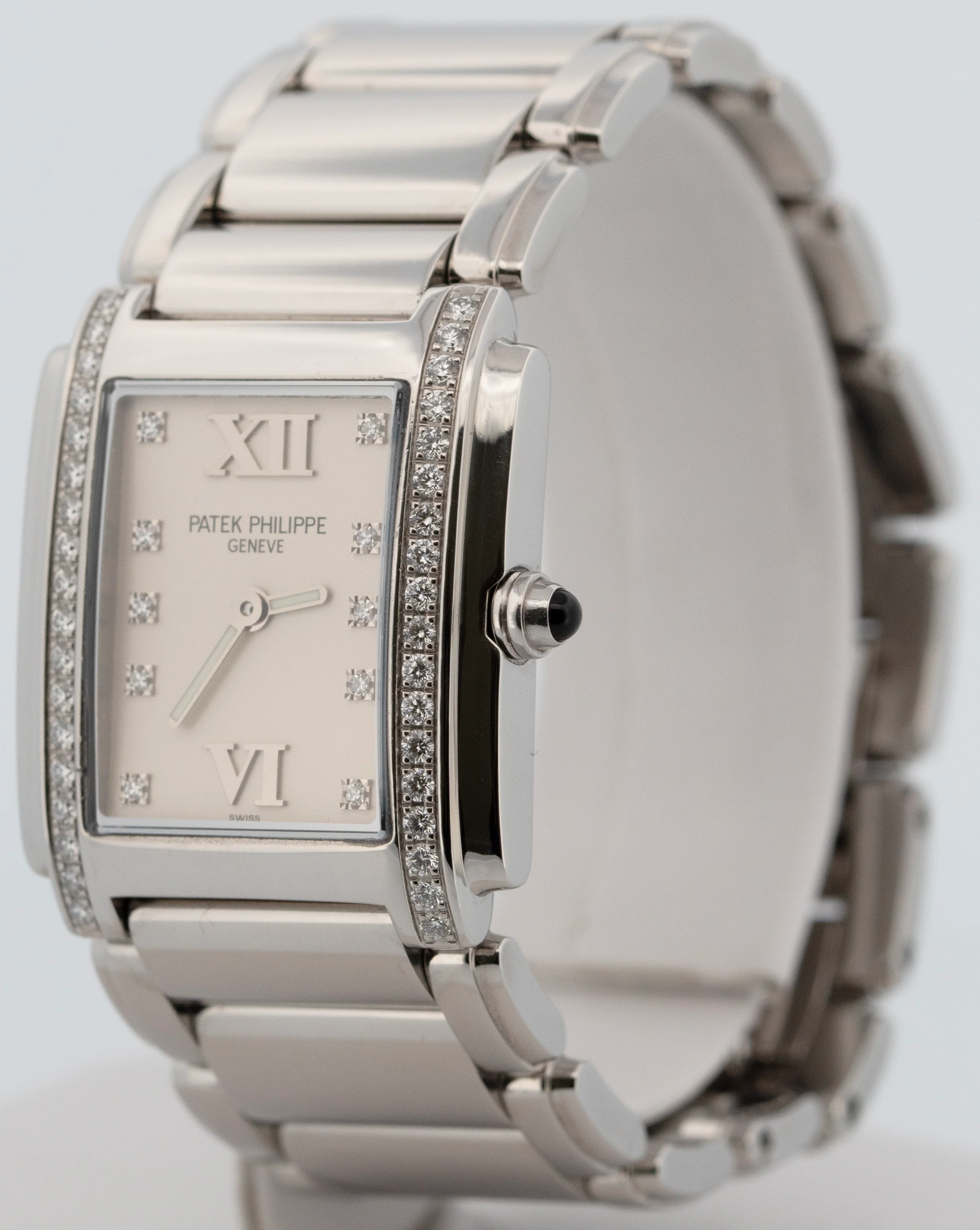 Ladies Patek Philippe Twenty-4 Ivory Steel DIAMOND 25mm Quartz Watch 4910/010 - Image 2